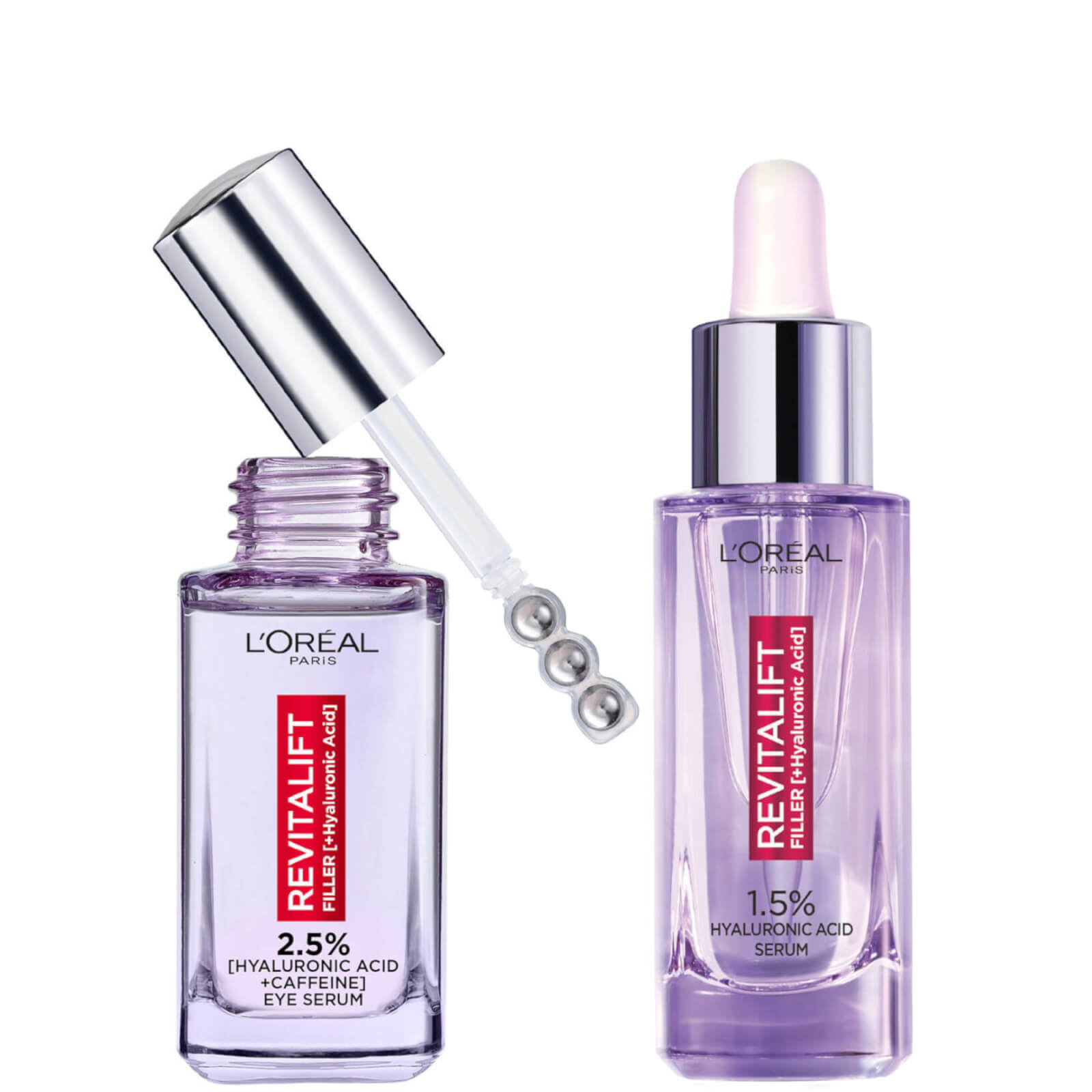 L'oréal Paris Hydration Heroes Face And Eye Serum Duo With Hyaluronic Acid And Caffeine In Purple