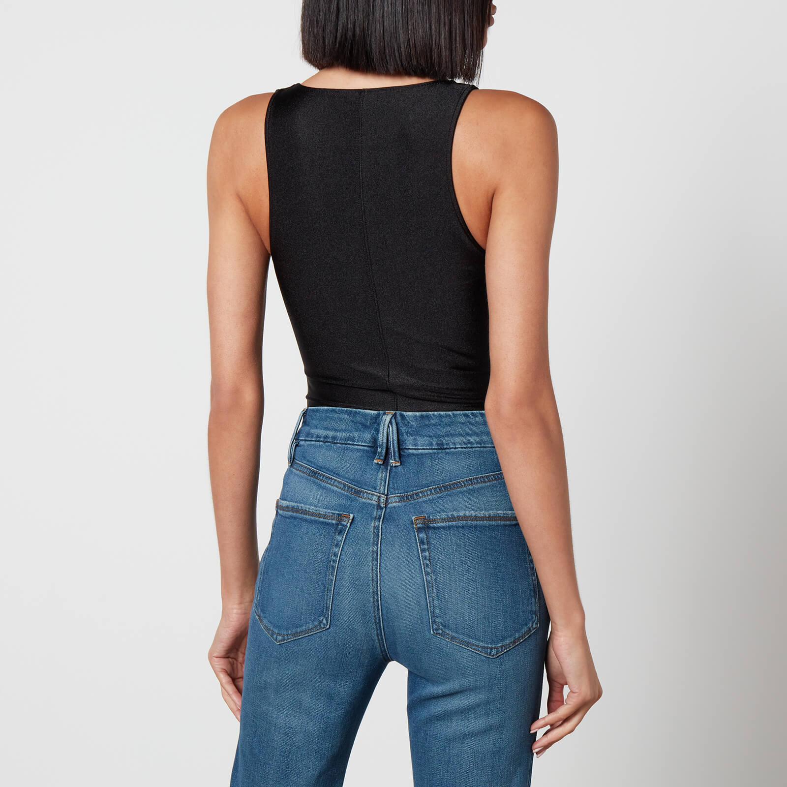  Satin-Jersey Body Top - XS