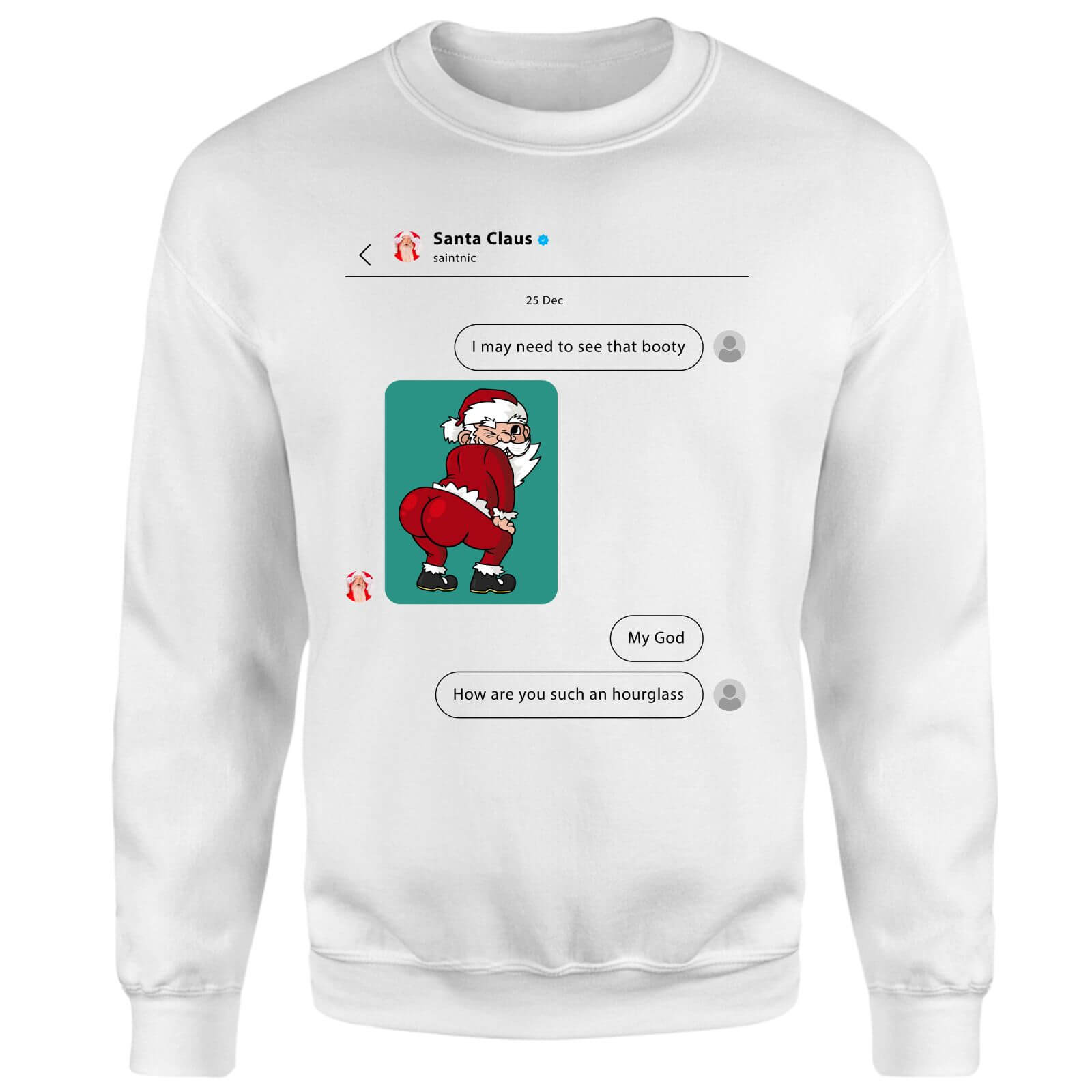 Santa Claus Message Christmas Jumper - White - M - White