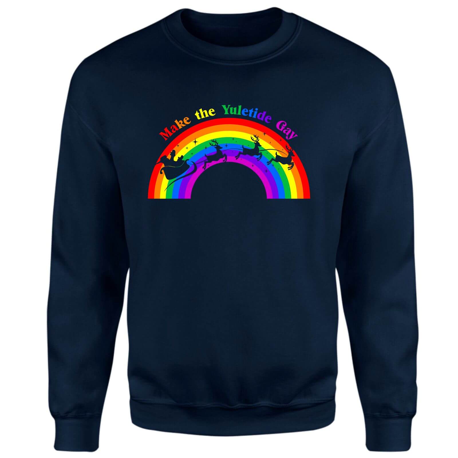Make The Yuletide Gay Christmas Jumper - Navy - XL - Navy
