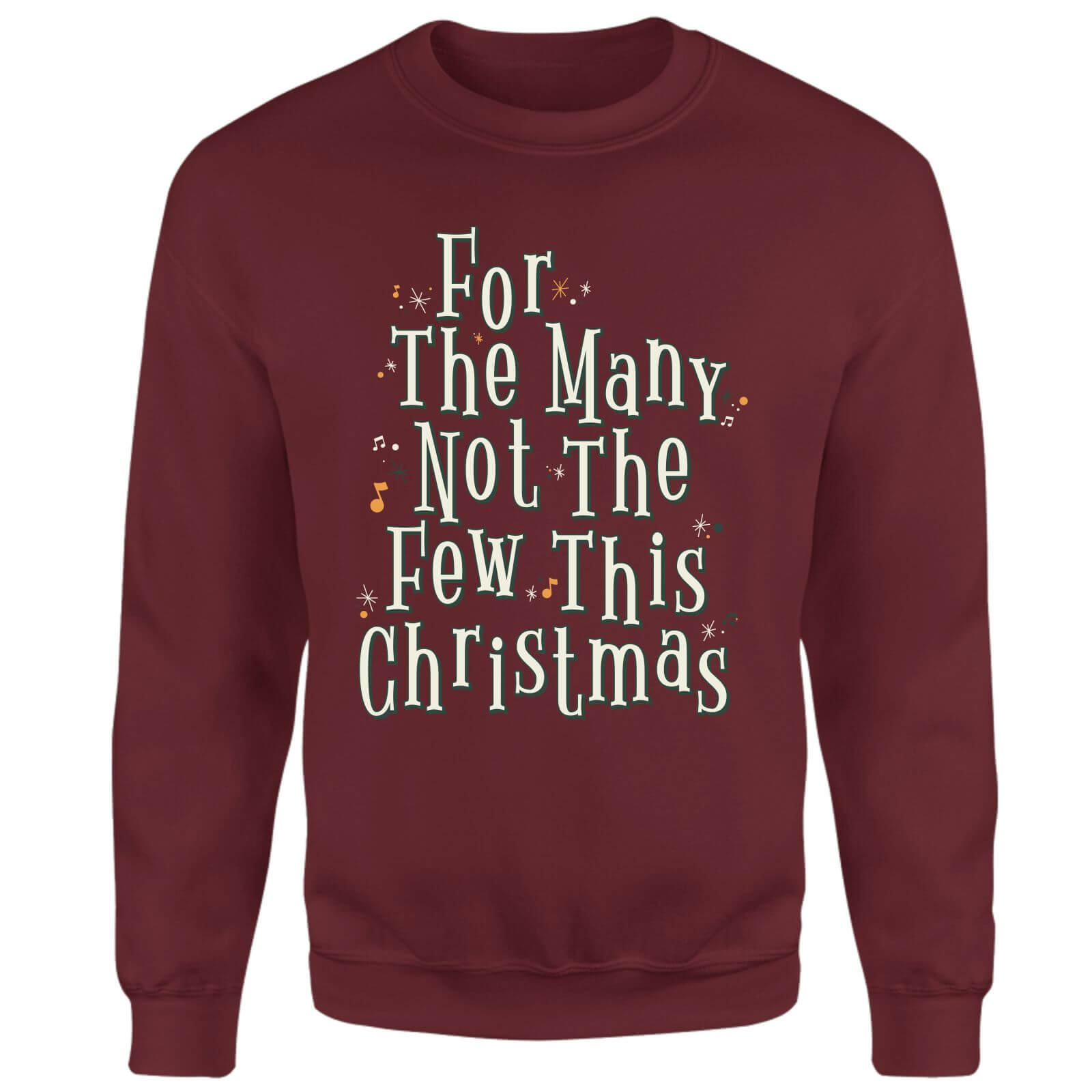 For The Many Not The Few This Christmas Christmas Jumper - Burgundy - XL - Burgundy