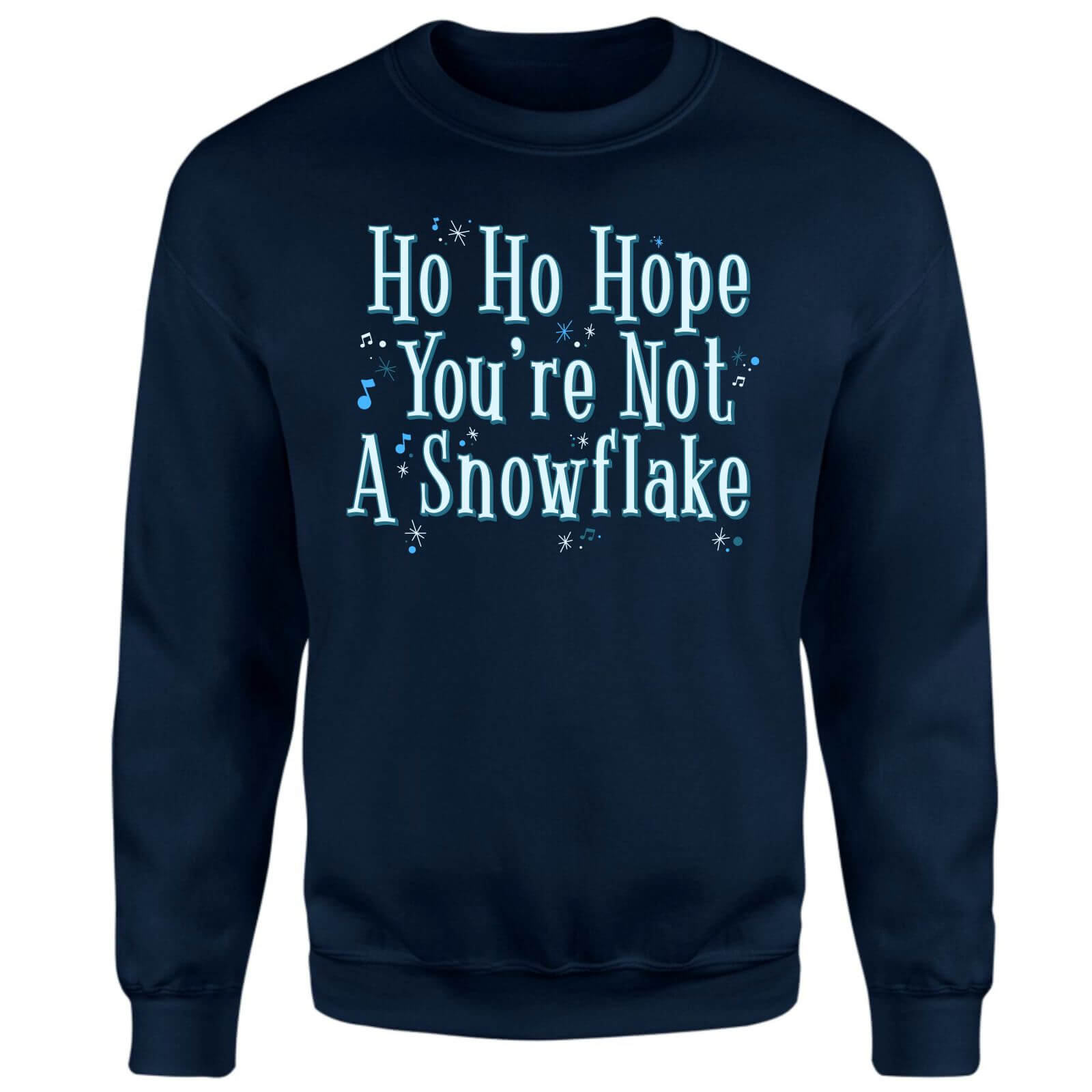 Ho Ho Hope You're Not A Snowflake Christmas Jumper - Navy - S - Navy