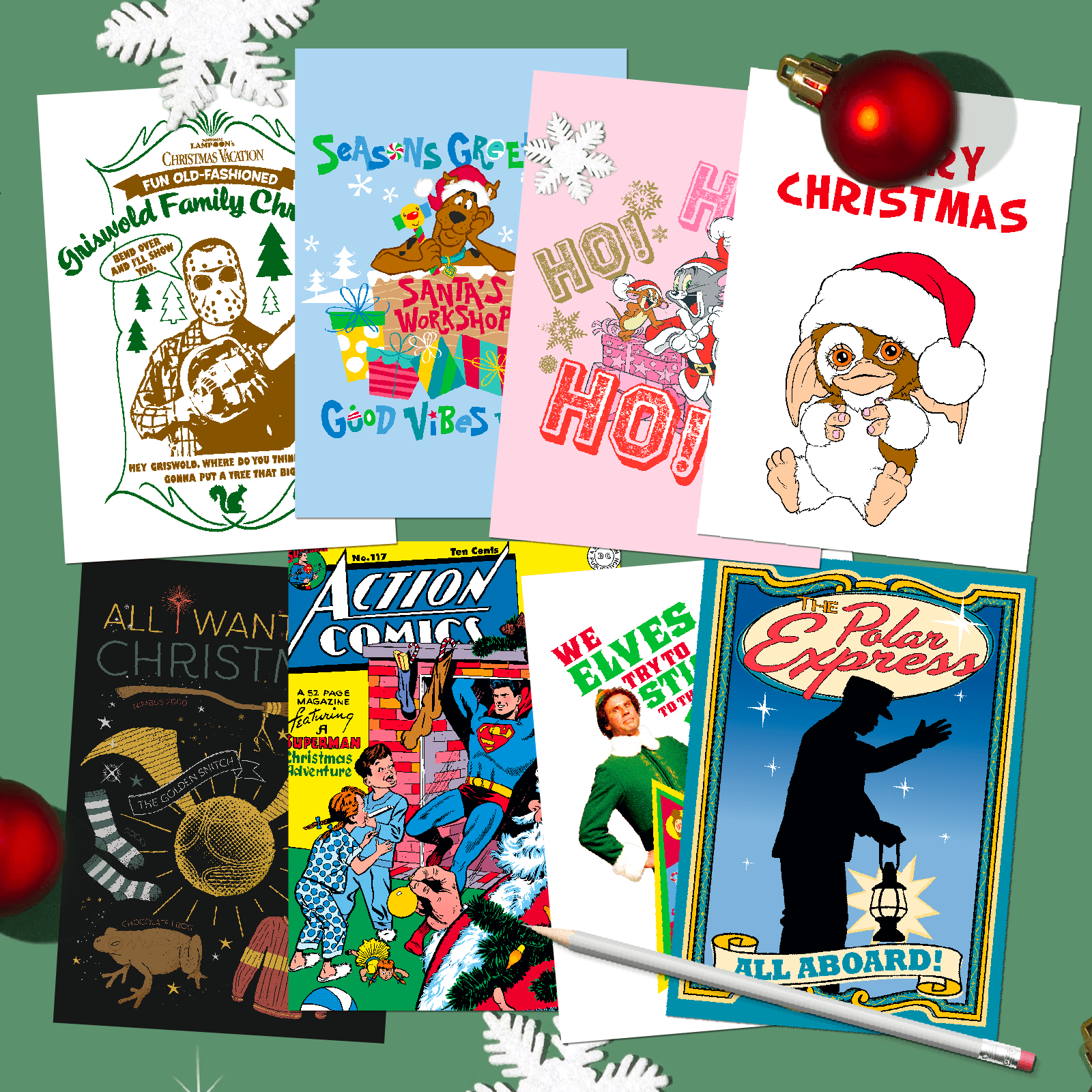 

Mixed Christmas Greeting Cards 8-Pack Option 1