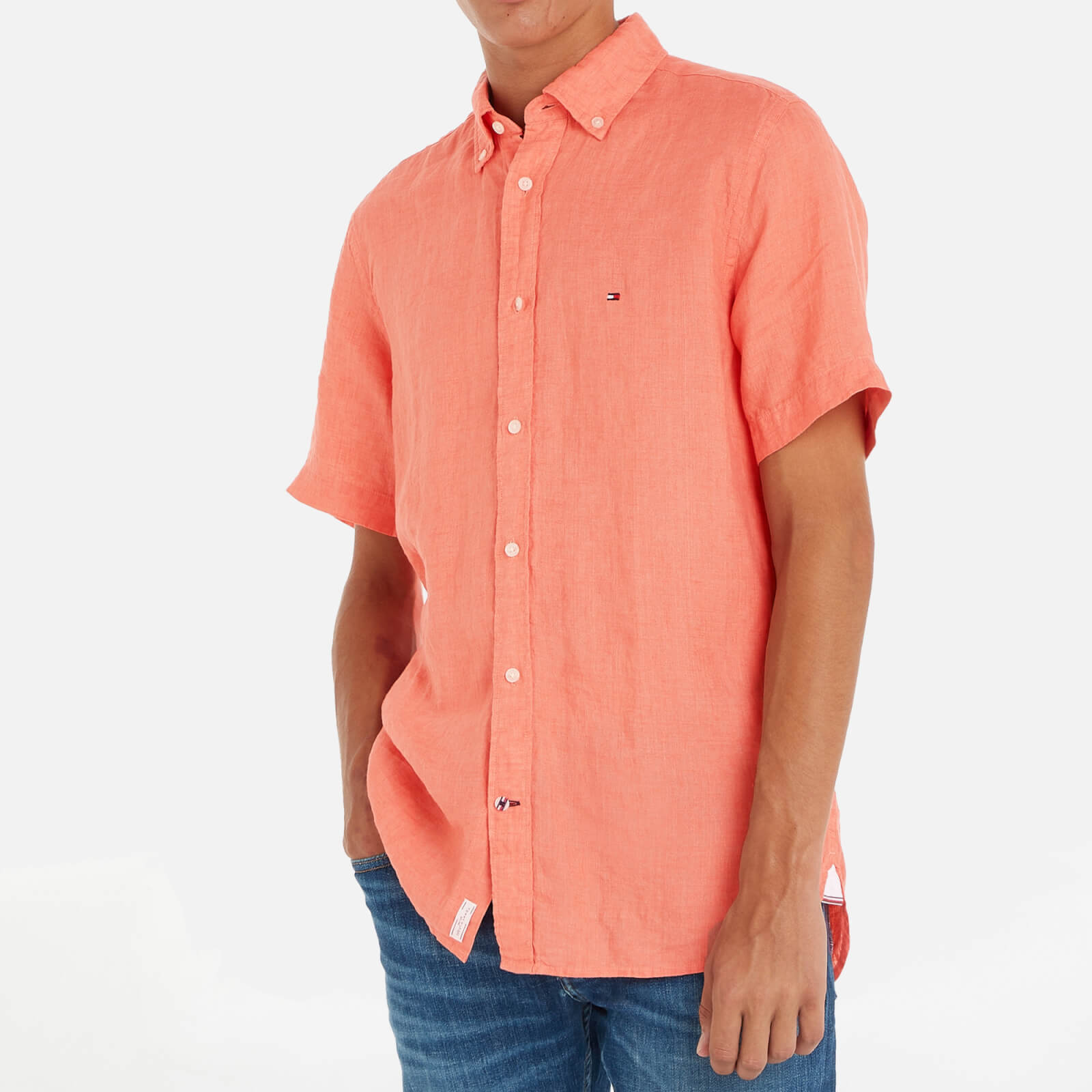 Tommy Hilfiger Pigment Dyed Linen Short Sleeve Shirt