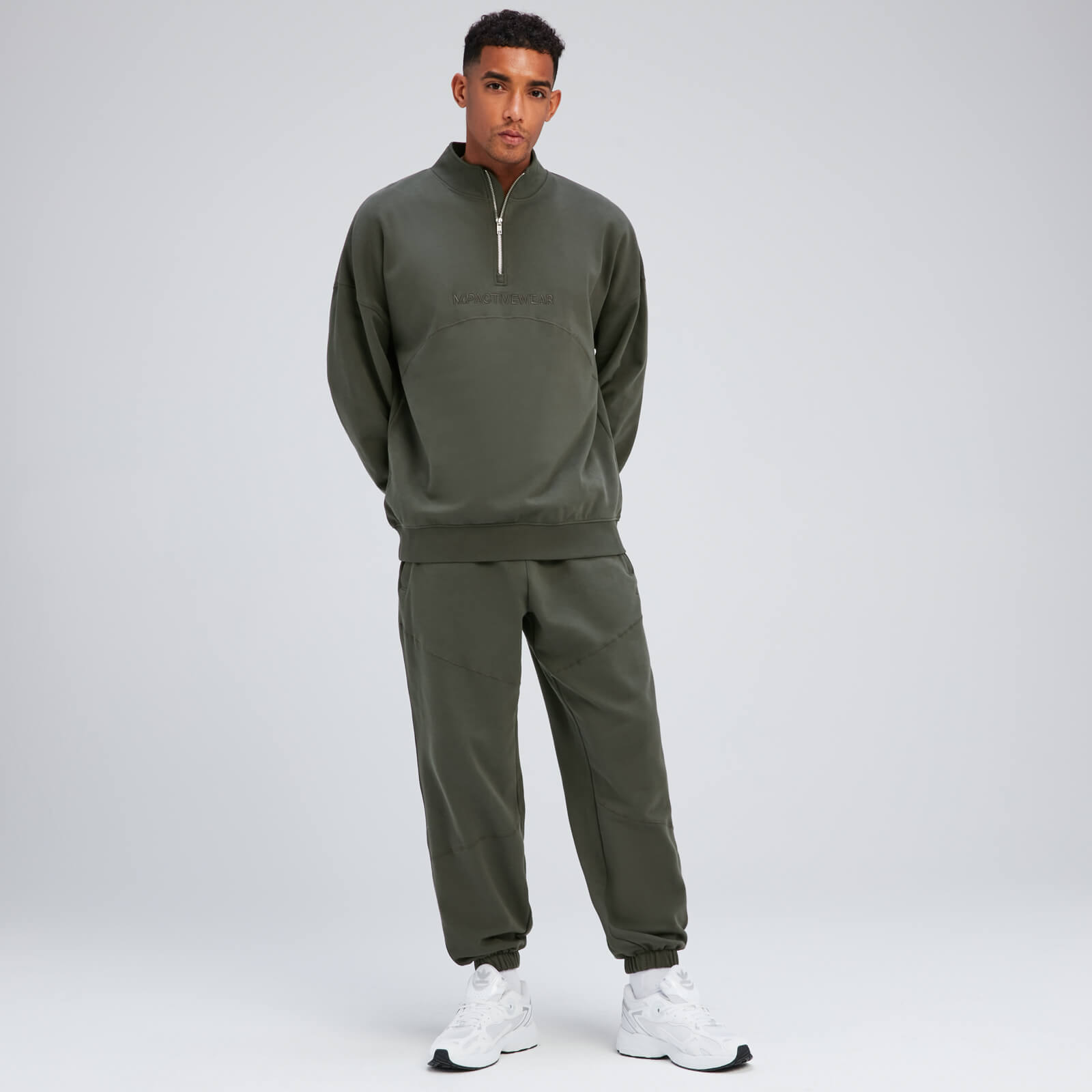 mp men's rest day 1/4 zip - taupe green - s