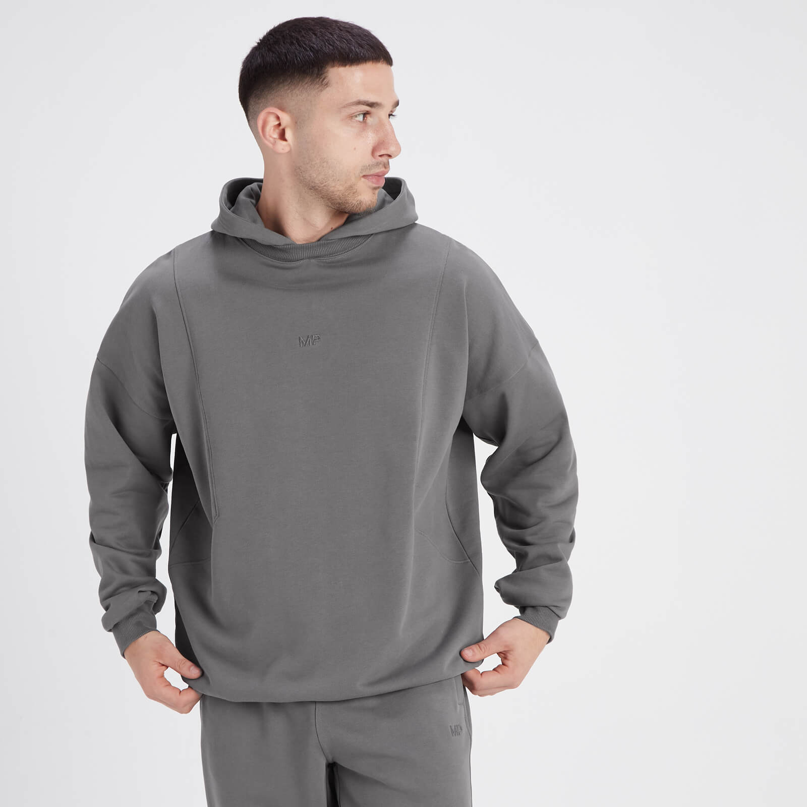 mp men's oversized adapt hoodie - ash grey - s