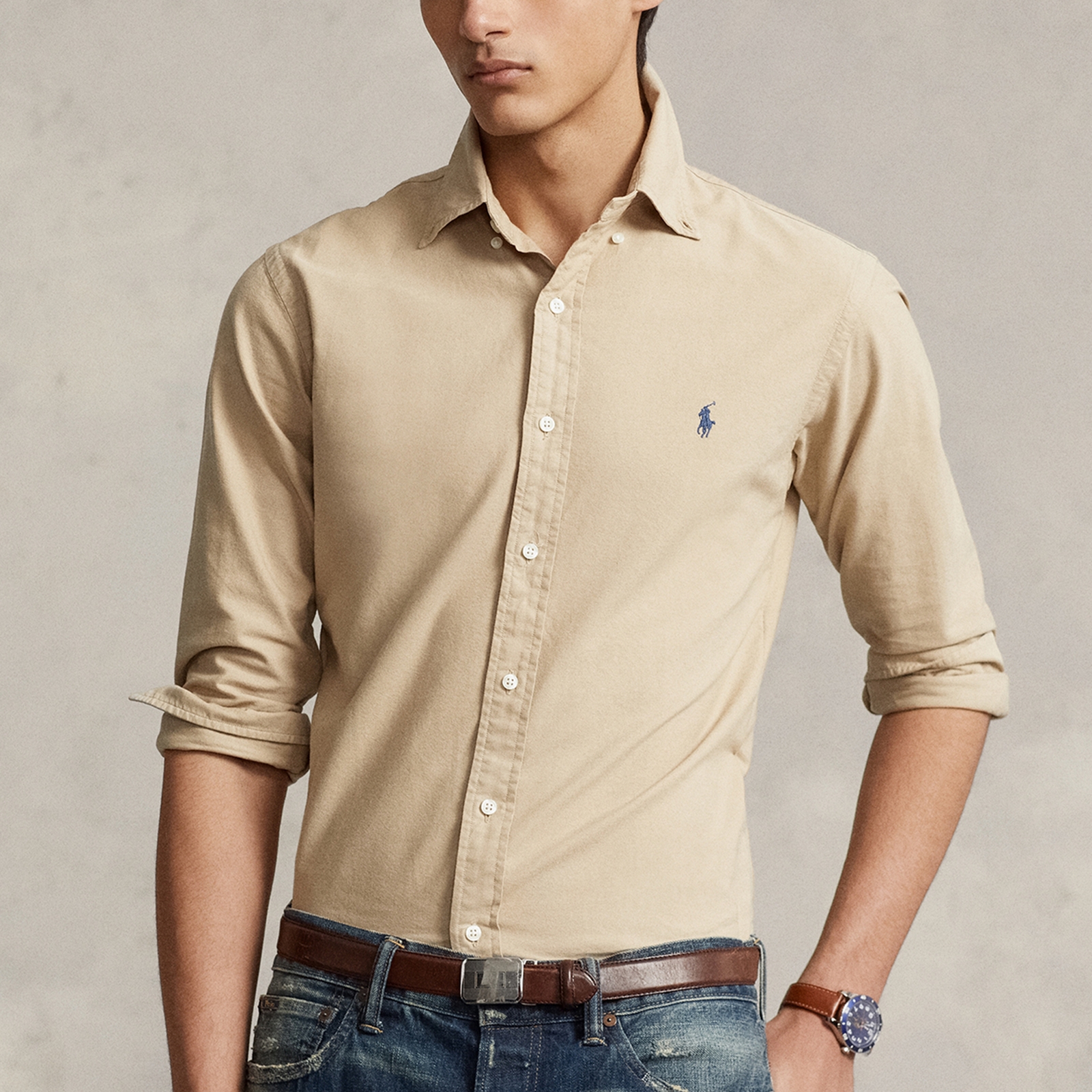 Polo Ralph Lauren Oxford Brushed Cotton-Canvas Shirt - S