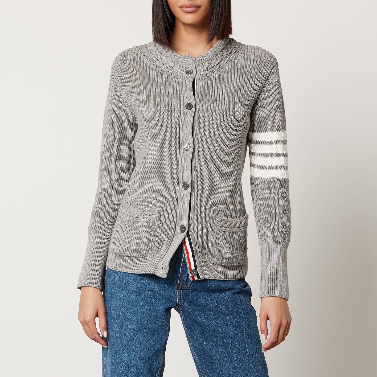thom browne cable-knit cotton cardigan - it 42/uk 10