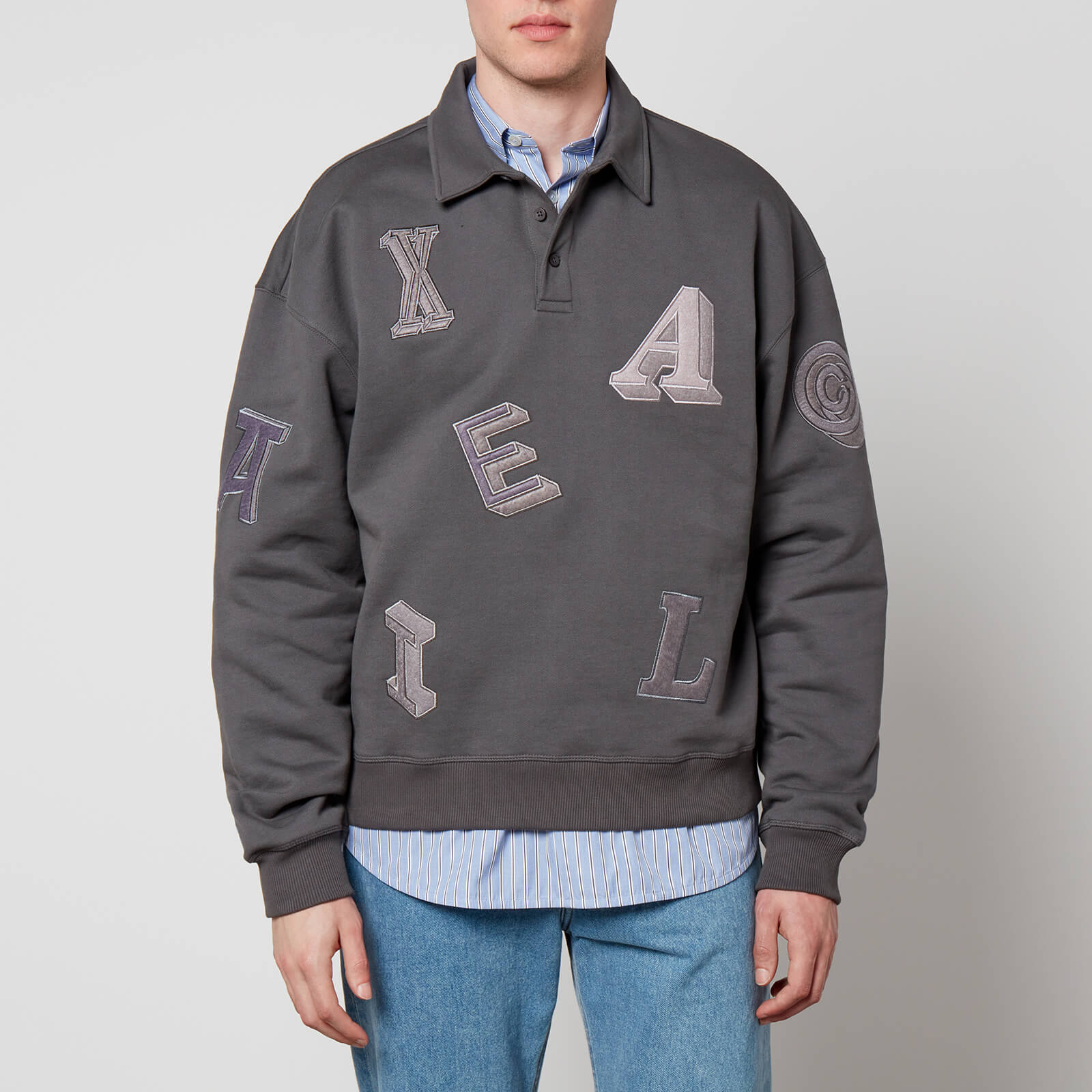 Axel Arigato Men's Typo Polo Sweatshirt - Volcanic Ash - M