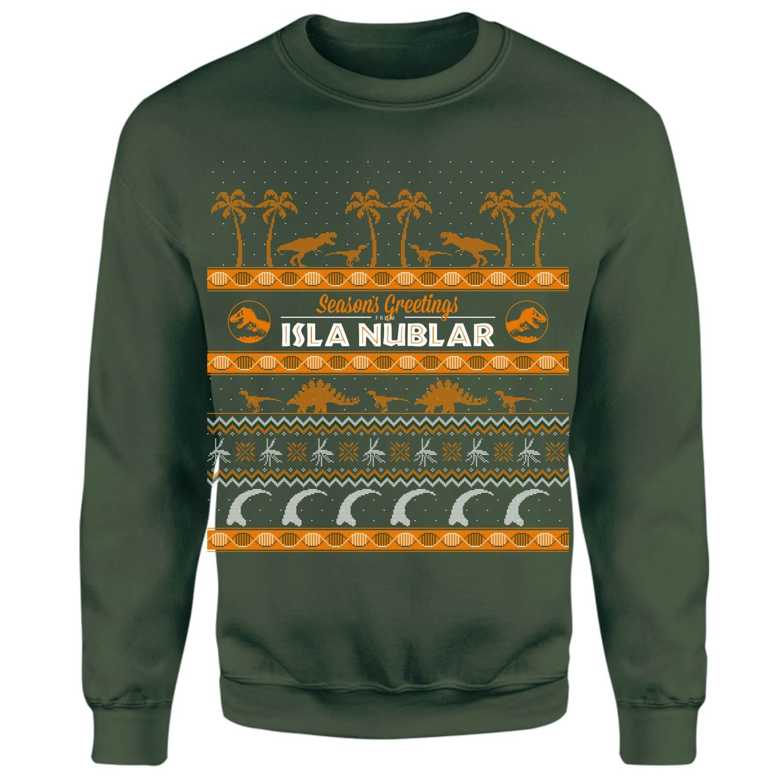 Seasons Greetings From Isla Nublar Sweatshirt - Green - XS - Verde