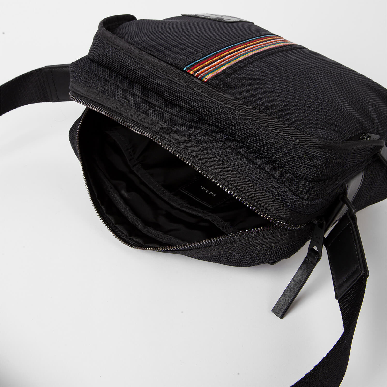 paul smith stripe logo-patched mesh camera bag