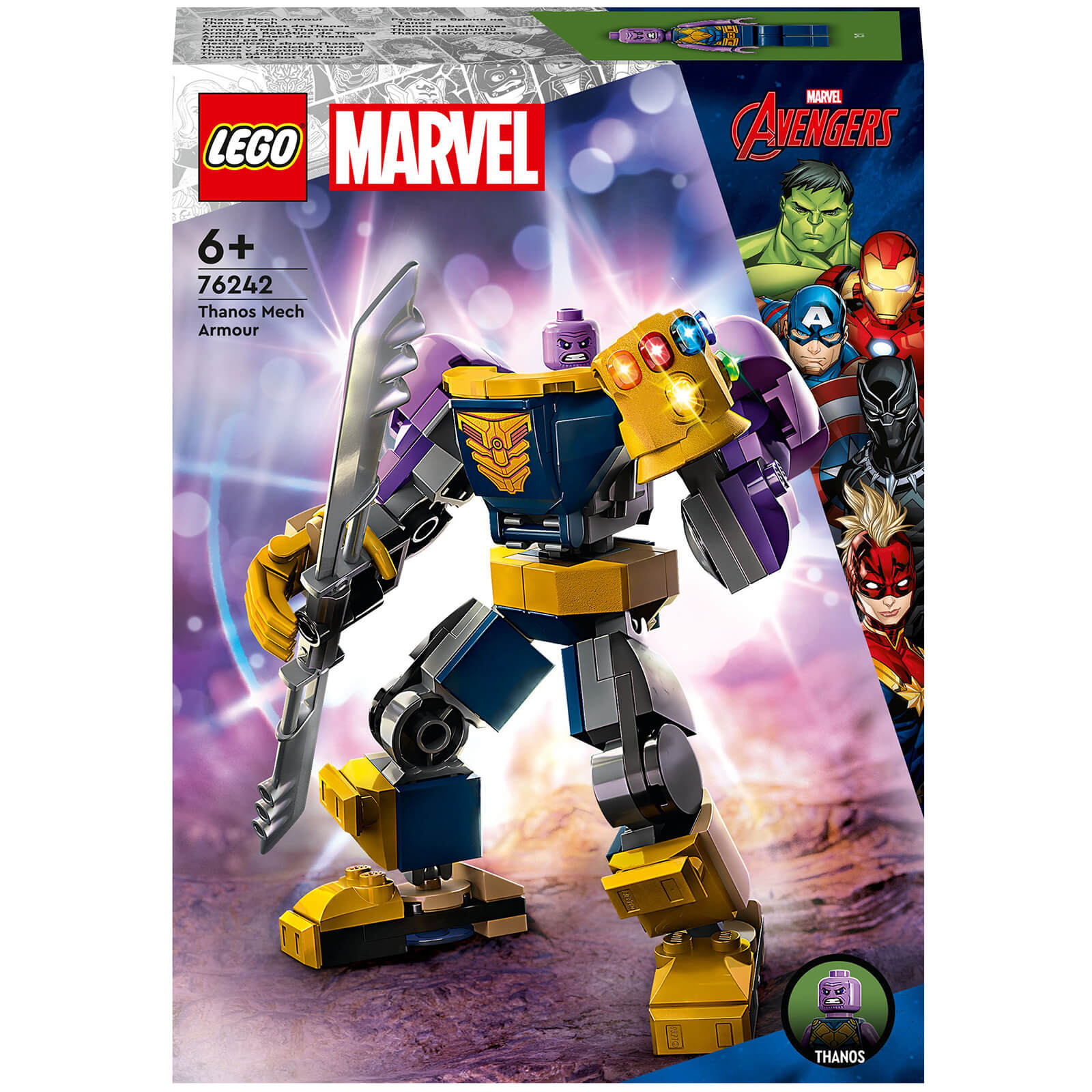 Image of LEGO Marvel Thanos Mech Armour Avengers Figure Set (76242)