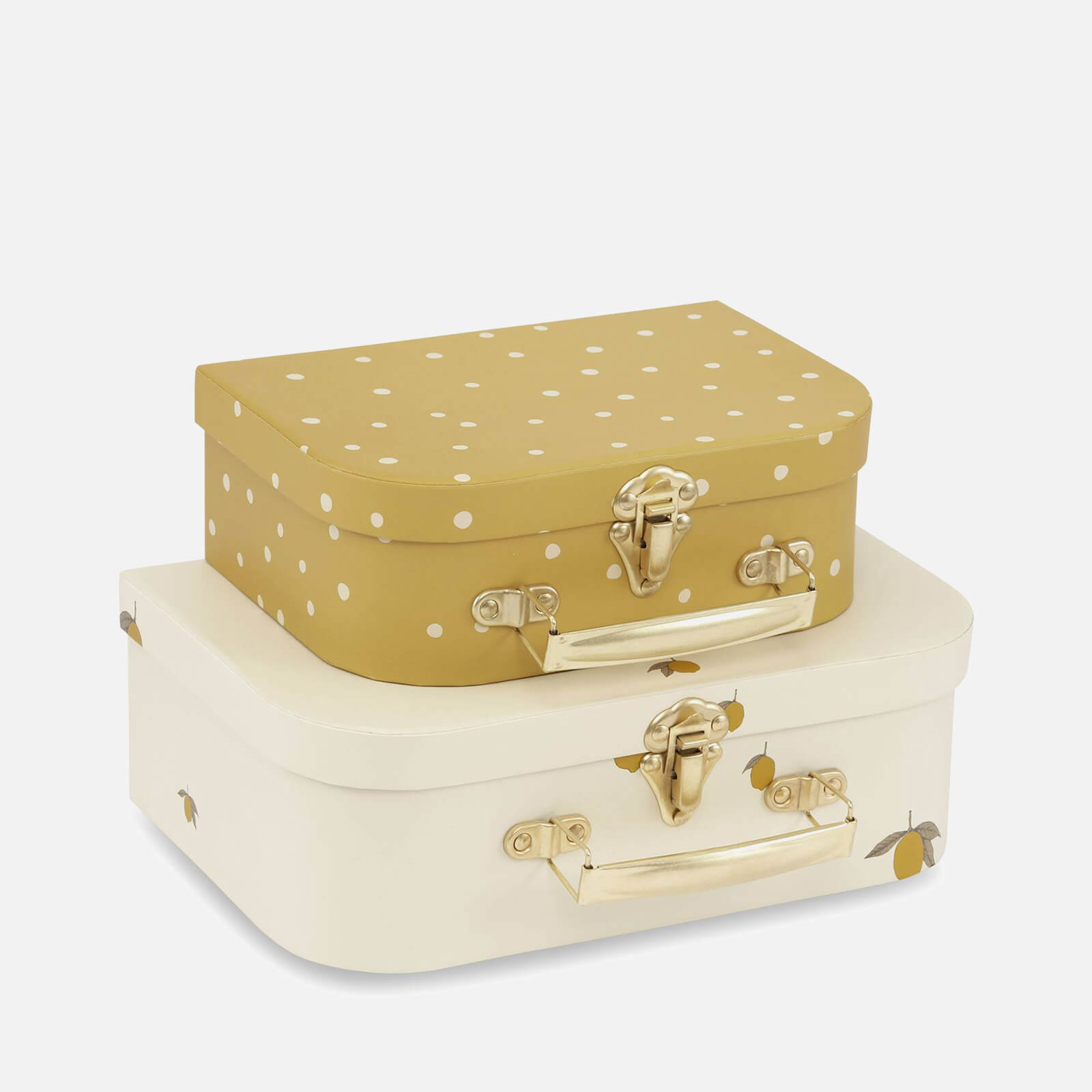 Konges Slojd Storage Suitcase Boxes - Lemon (Set of 2)