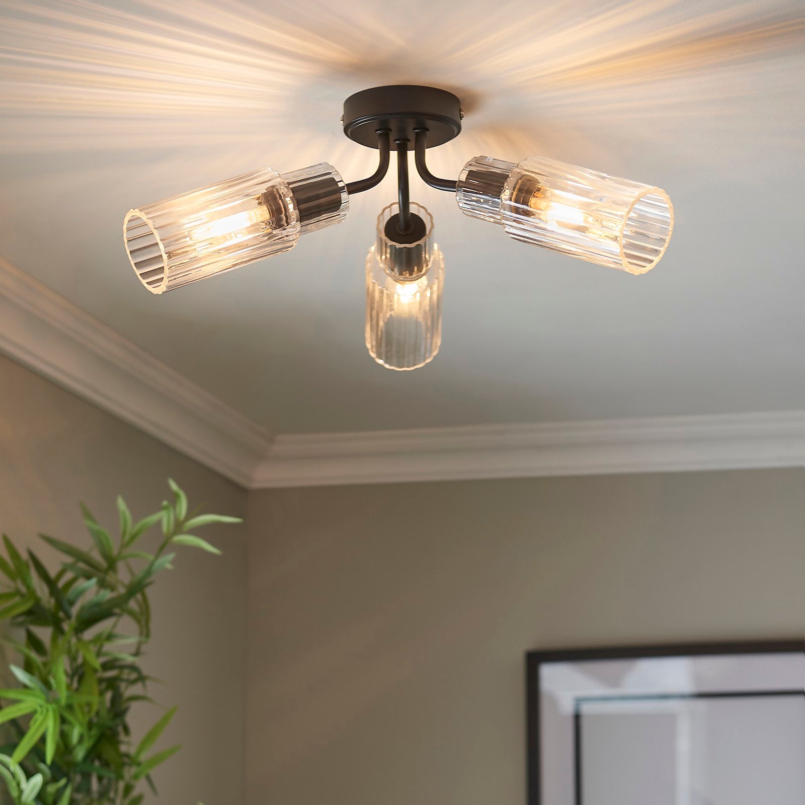 Homebase Edit - Portland 3 Light Semi Flush Ceiling Light thumbnail