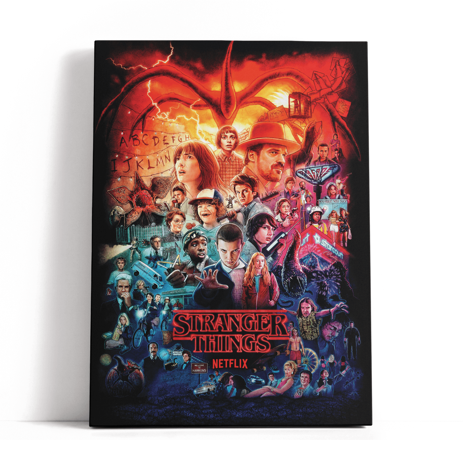 Decorsome x Stranger Things Characters Rectangular Canvas - 20x30 inch