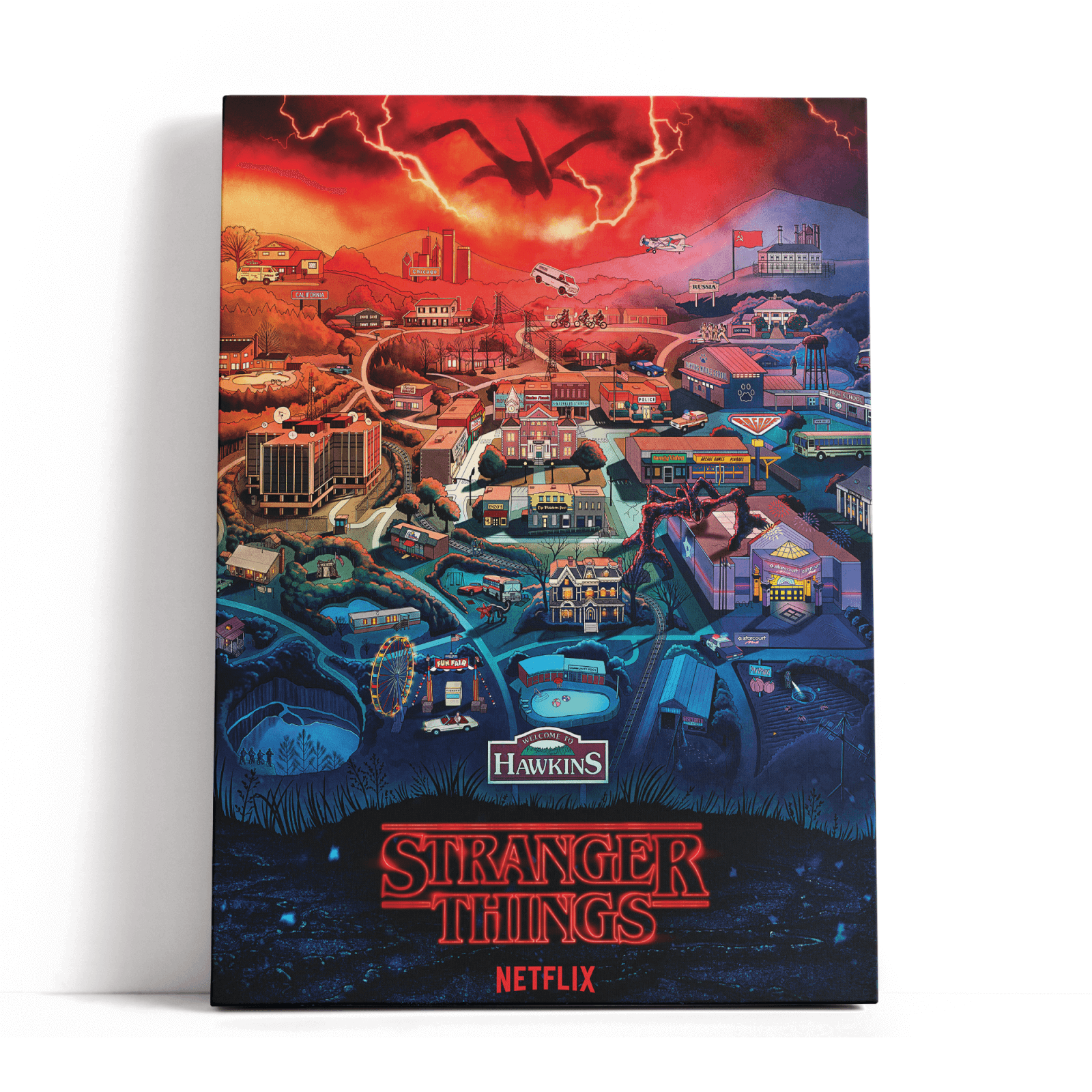Decorsome x Stranger Things Hawkins Rectangular Canvas - 20x30 inch