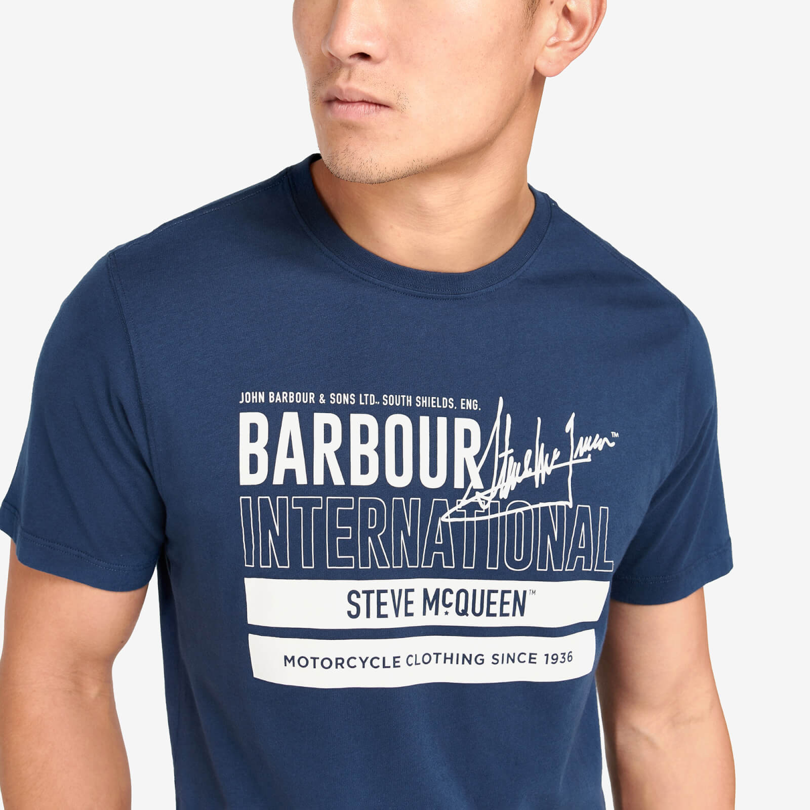 barbour international x steve mcqueen barry cotton t-shirt - s