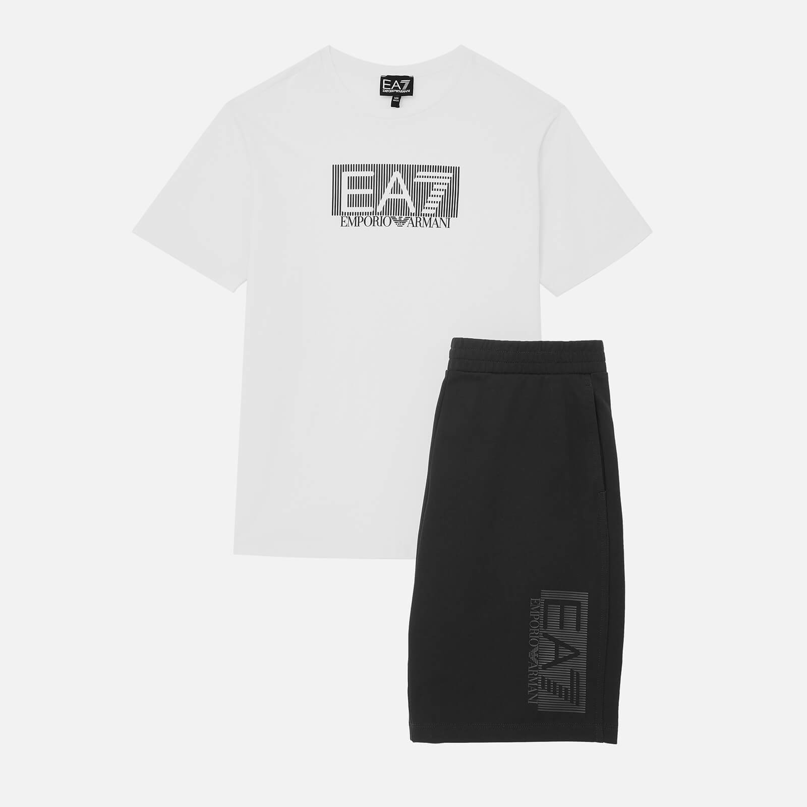 Ea7 Boys' Train Visibility Reflective Logo Cotton Shorts And T-Shirt Set - 4 Years