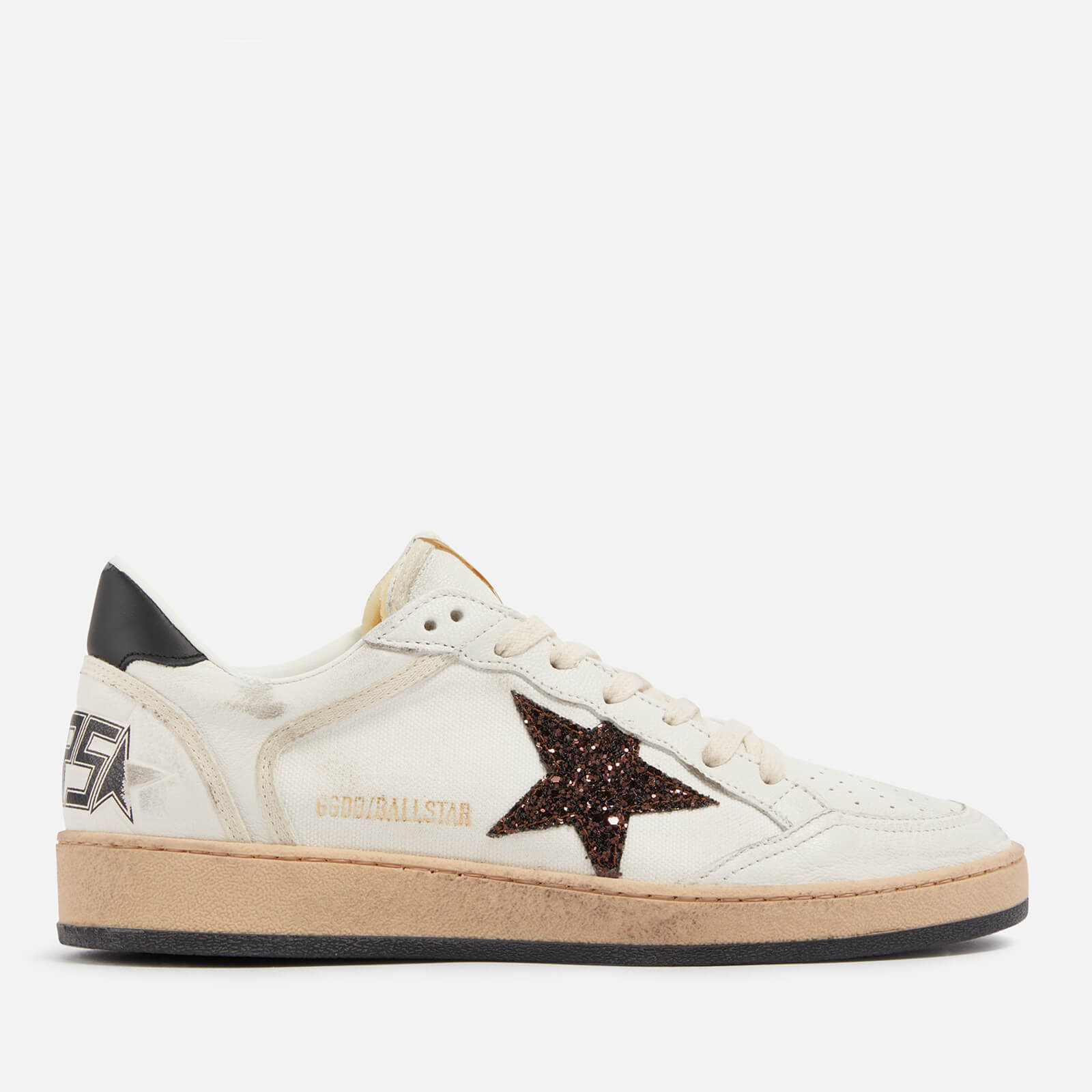 Golden Goose Women's Ball Star Leather and Canvas Trainers - UK 4