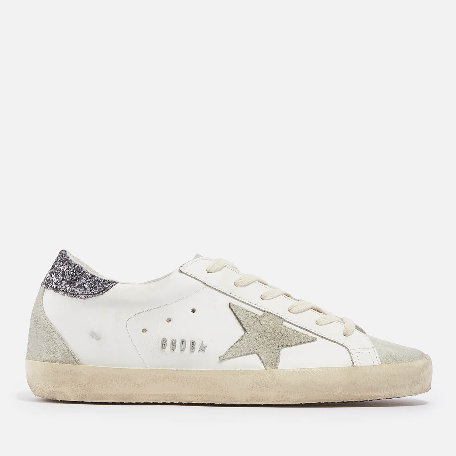 Golden Goose Women's Superstar Glitter Leather and Suede Trainers - UK 3