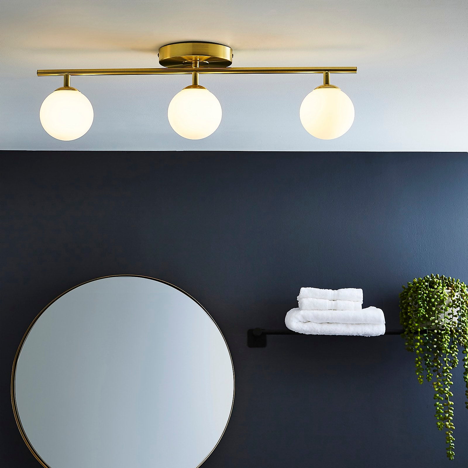 Homebase Edit - Toronto Satin Brass 3lt Bathroom Spotlight thumbnail