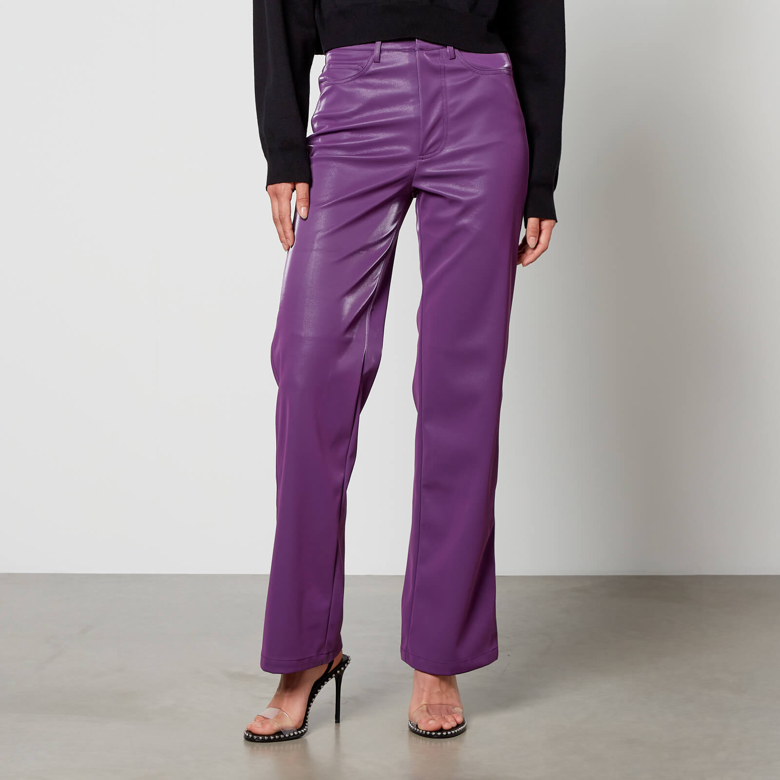 Rotate Birger Christensen Faux Leather Straight-Leg Trousers - DK 34/UK 6