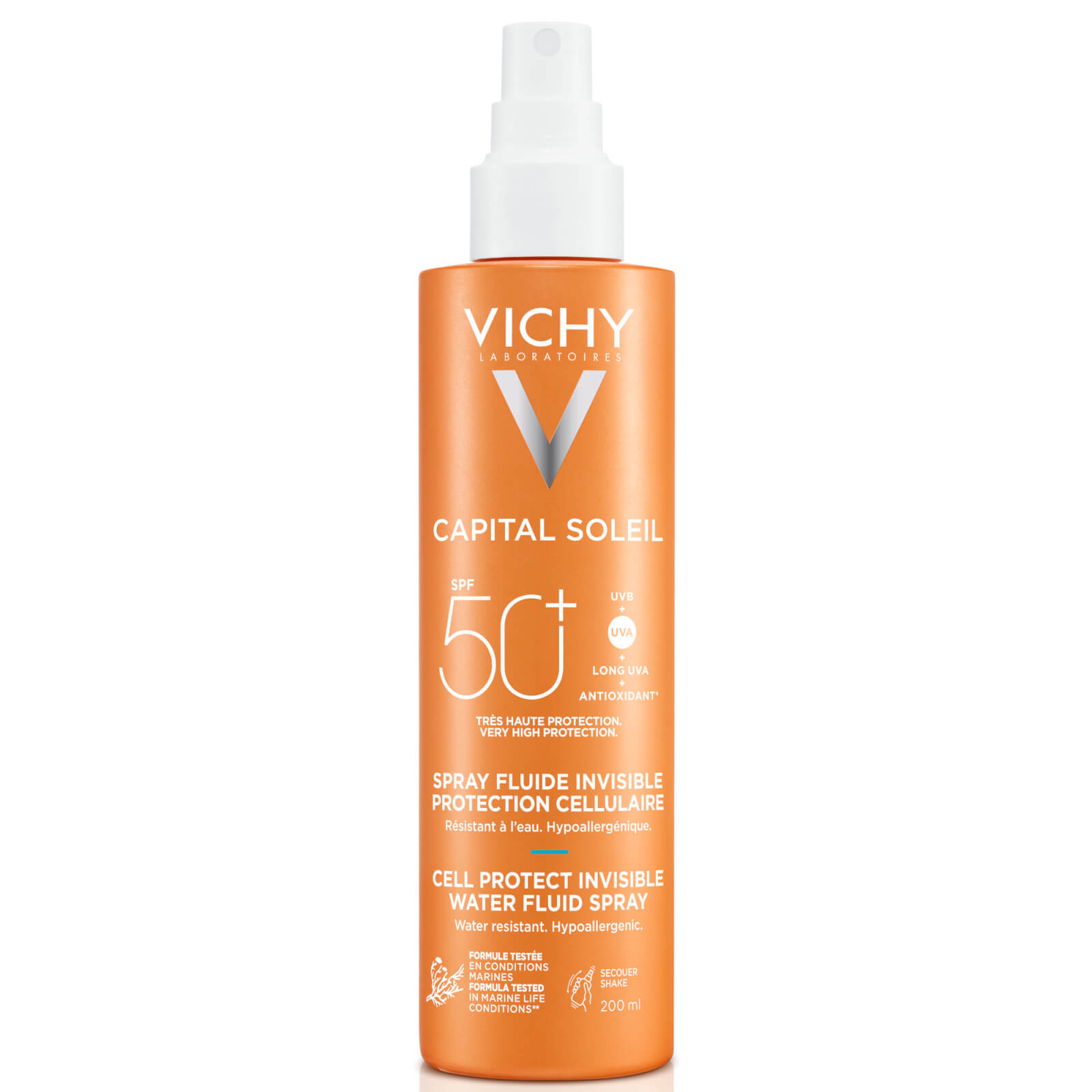Image of Vichy Capital Soleil Cell Protect Invisible High UVA and UVB Sun Protection Spray SPF50+ 200ml