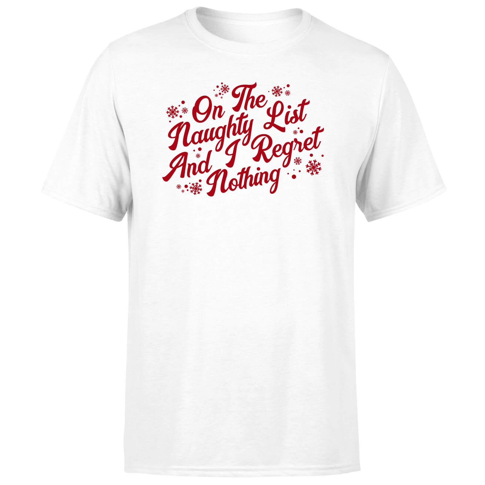 On The Naughty List And I Regret Nothing Men's T-Shirt - White - M - White