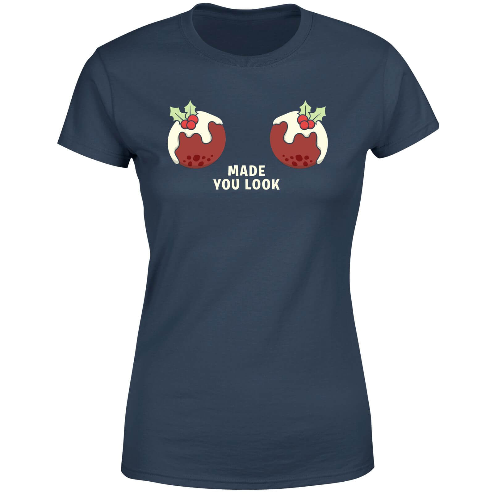 Christmas Pudding Made You Look Women's T-Shirt - Navy - XXL - Navy