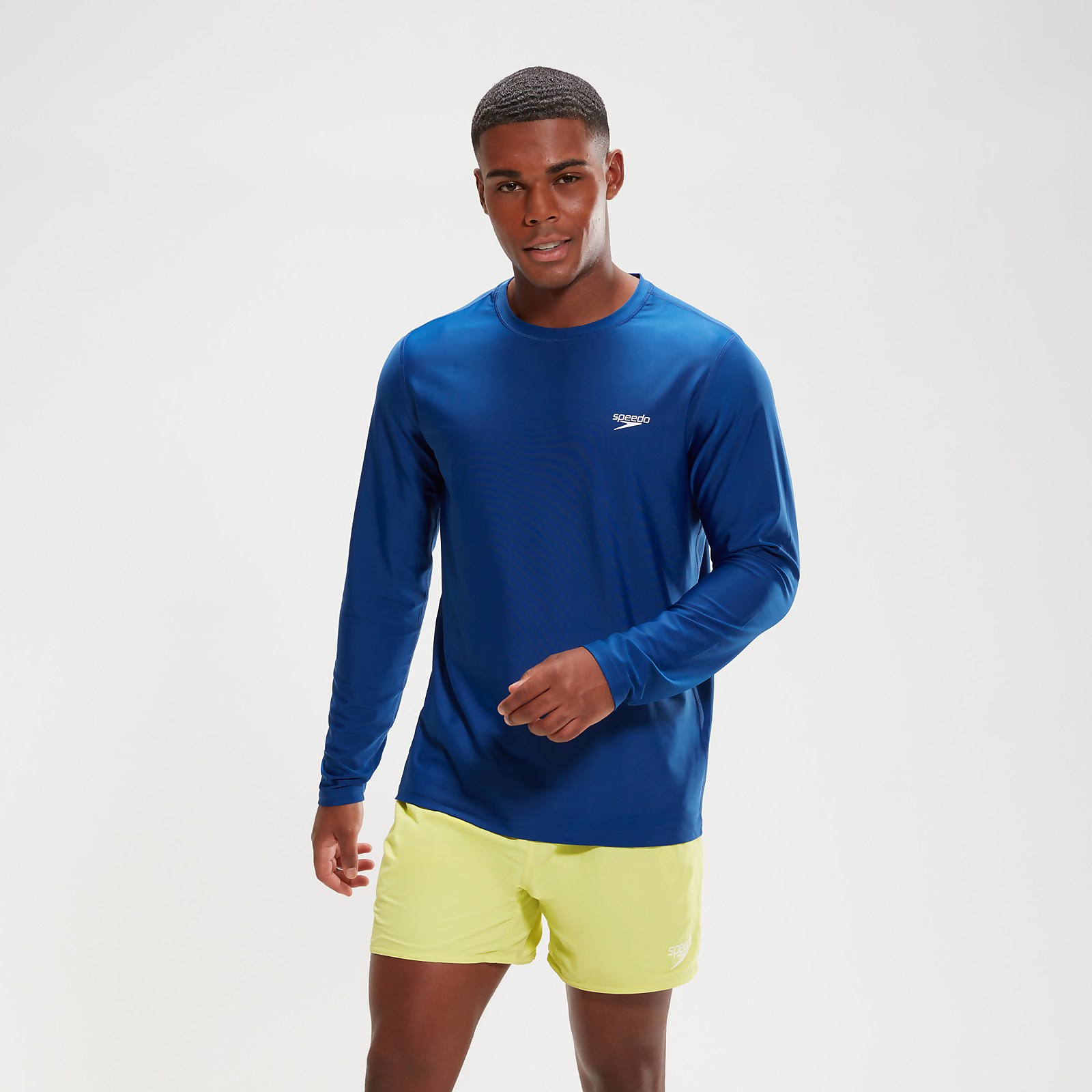 Haut de bain Homme imprimé manches longues bleu/blanc