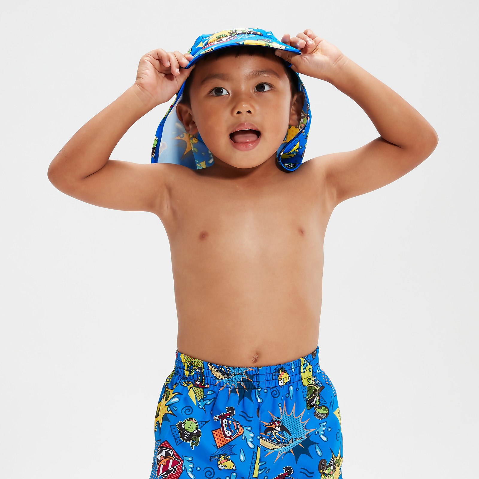 Schwimmlern-Sonnenschutzhut für Jungen im Kleinkindalter Blau