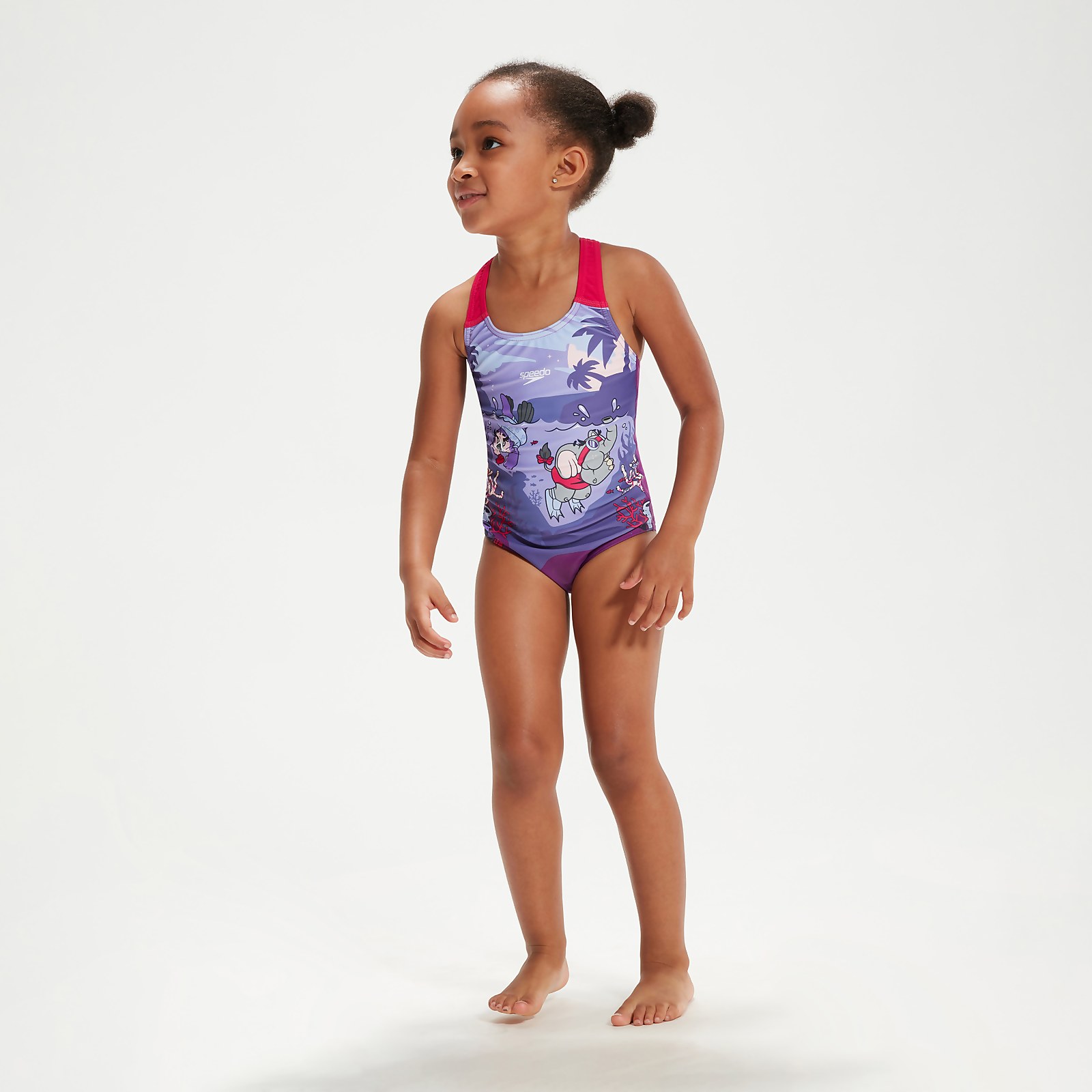 Photos - Swimwear Speedo Infant Girls' Learn to Swim Crossback Swimsuit Purple 