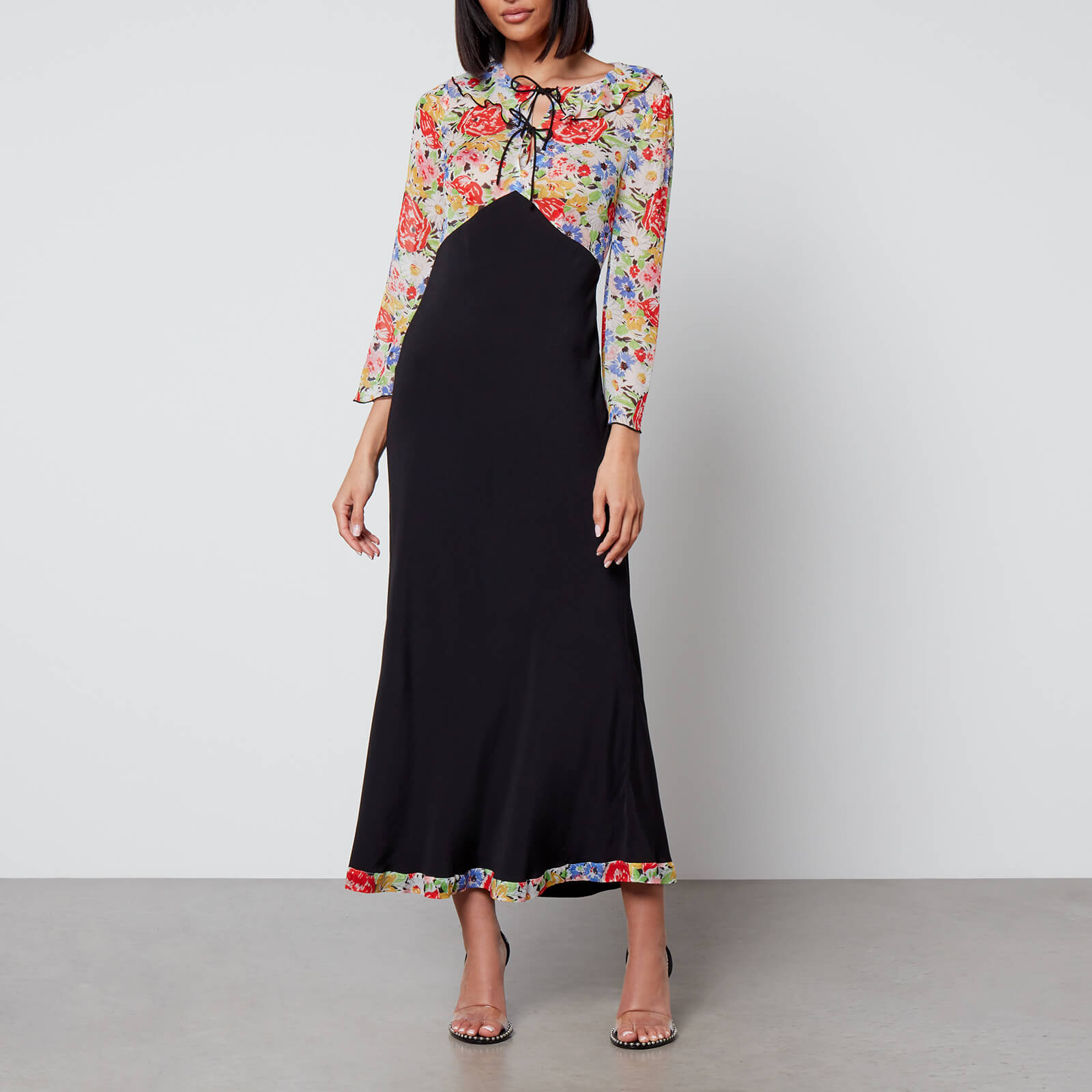 Rixo Lora Floral-Print Chiffon and Crepe Midi Dress - UK 12