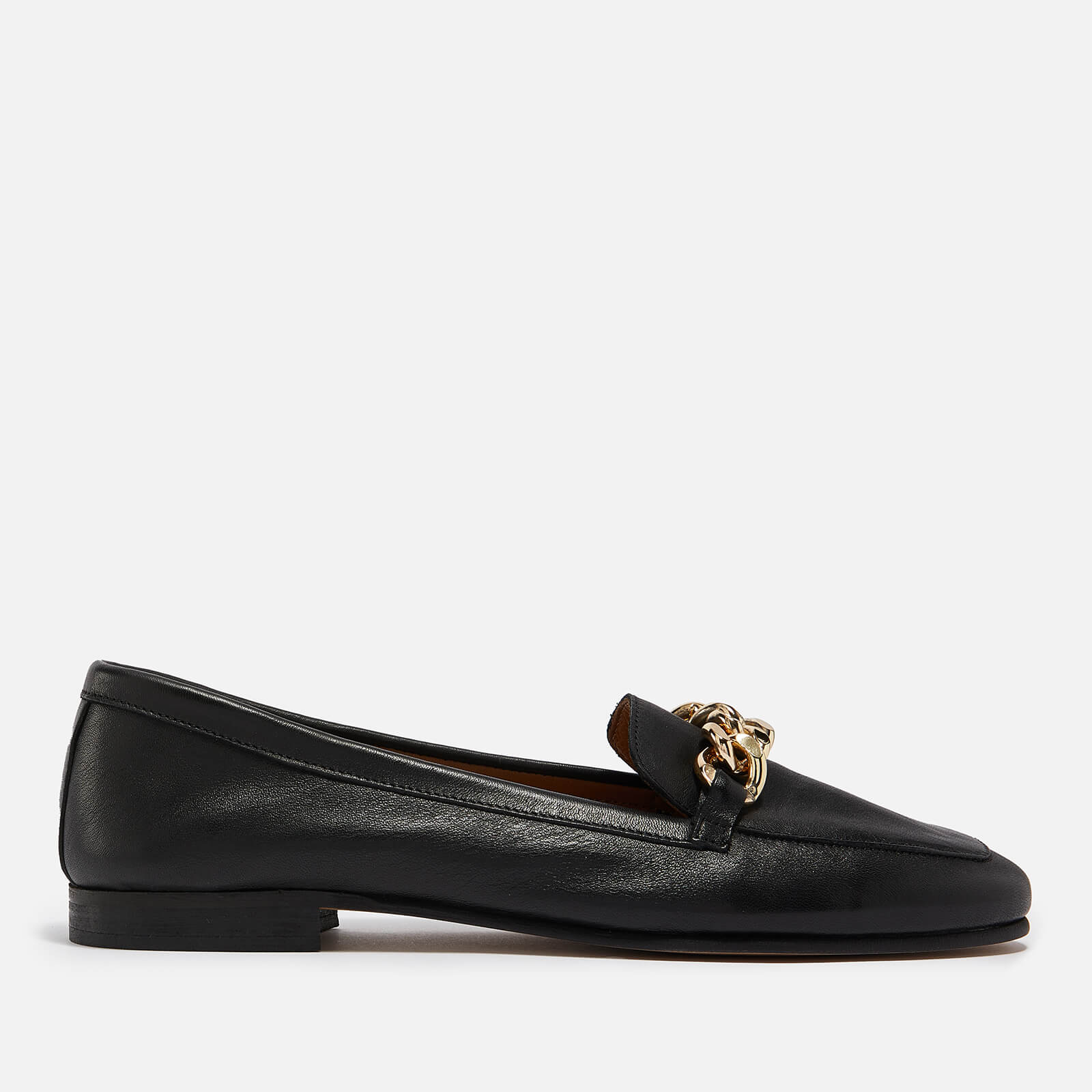 Dune Women's Goldsmith Chain-Embellished Leather Loafers