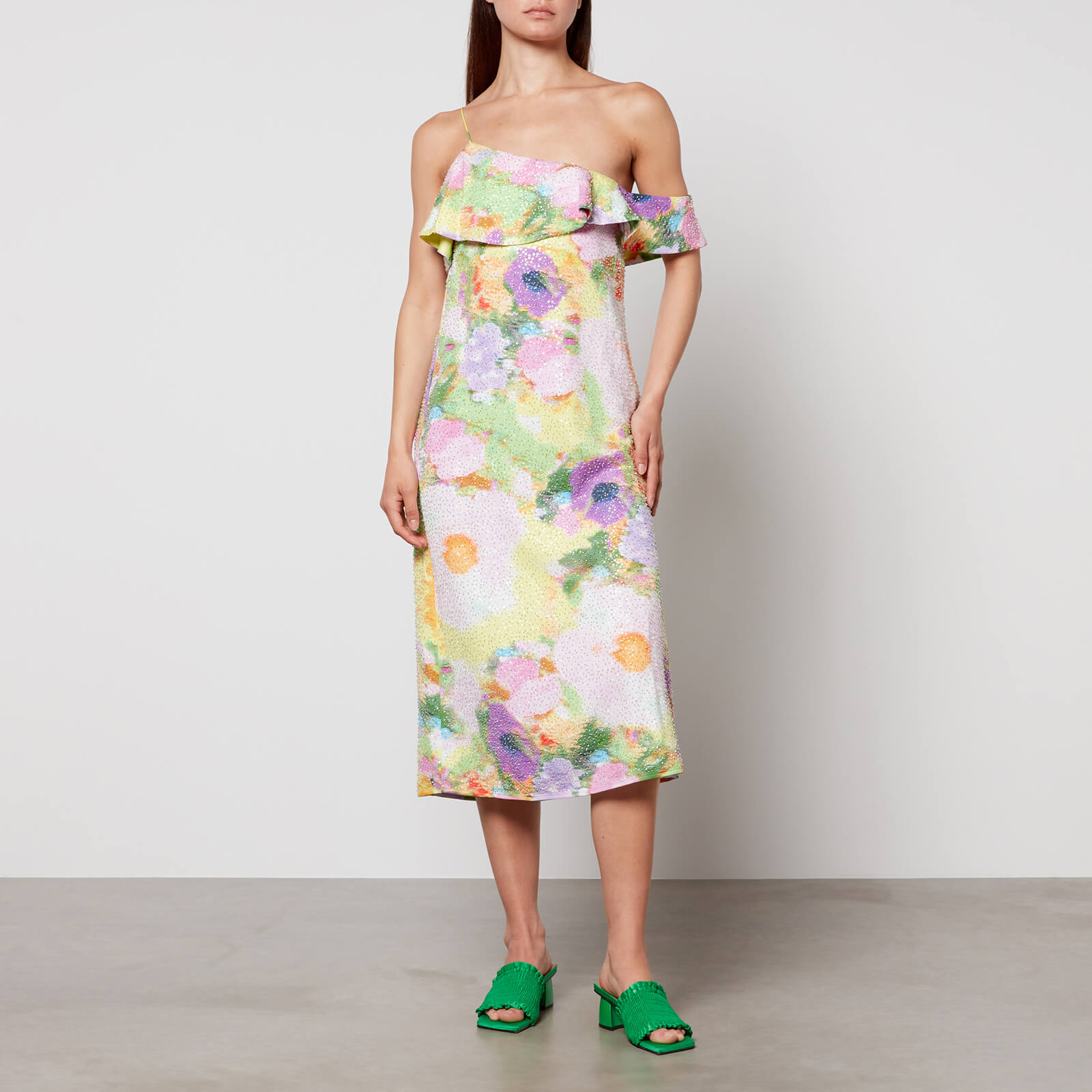Stine Goya Tosca Sequined Printed Satin Dress - M