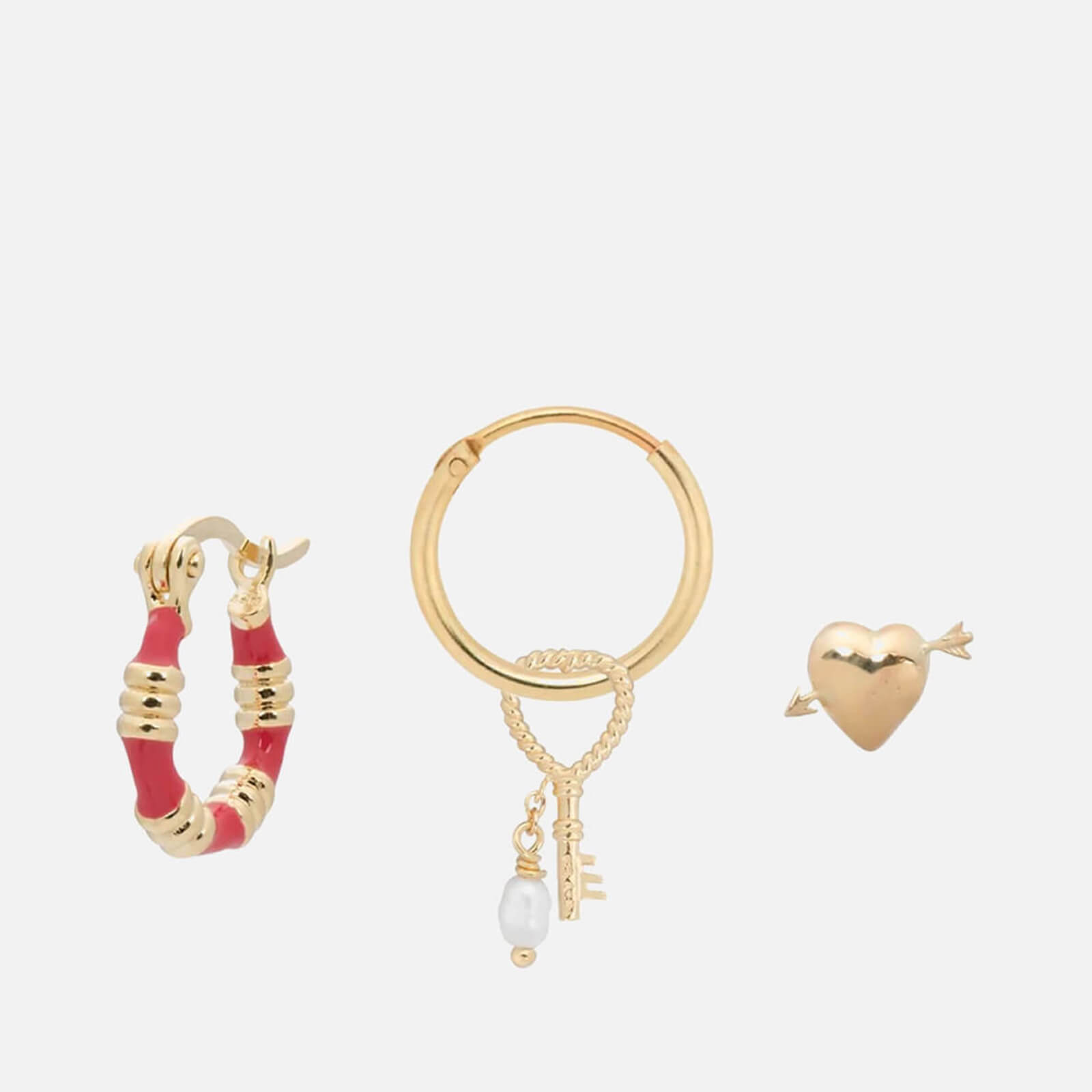 Image of anna + nina Dear Heart Gold-Plated Earrings Set
