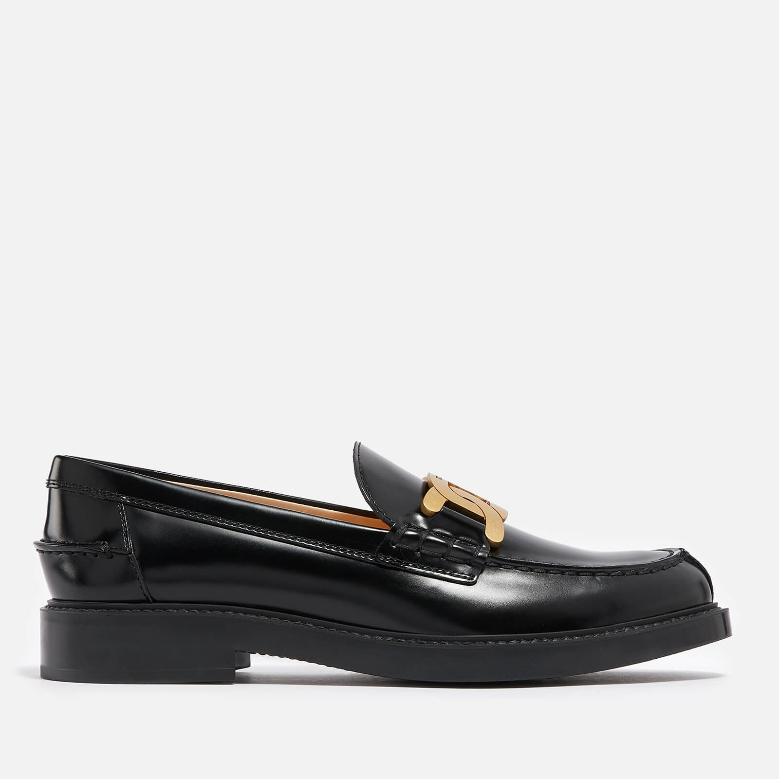 tod's women's chain-detailed leather loafers - uk 3