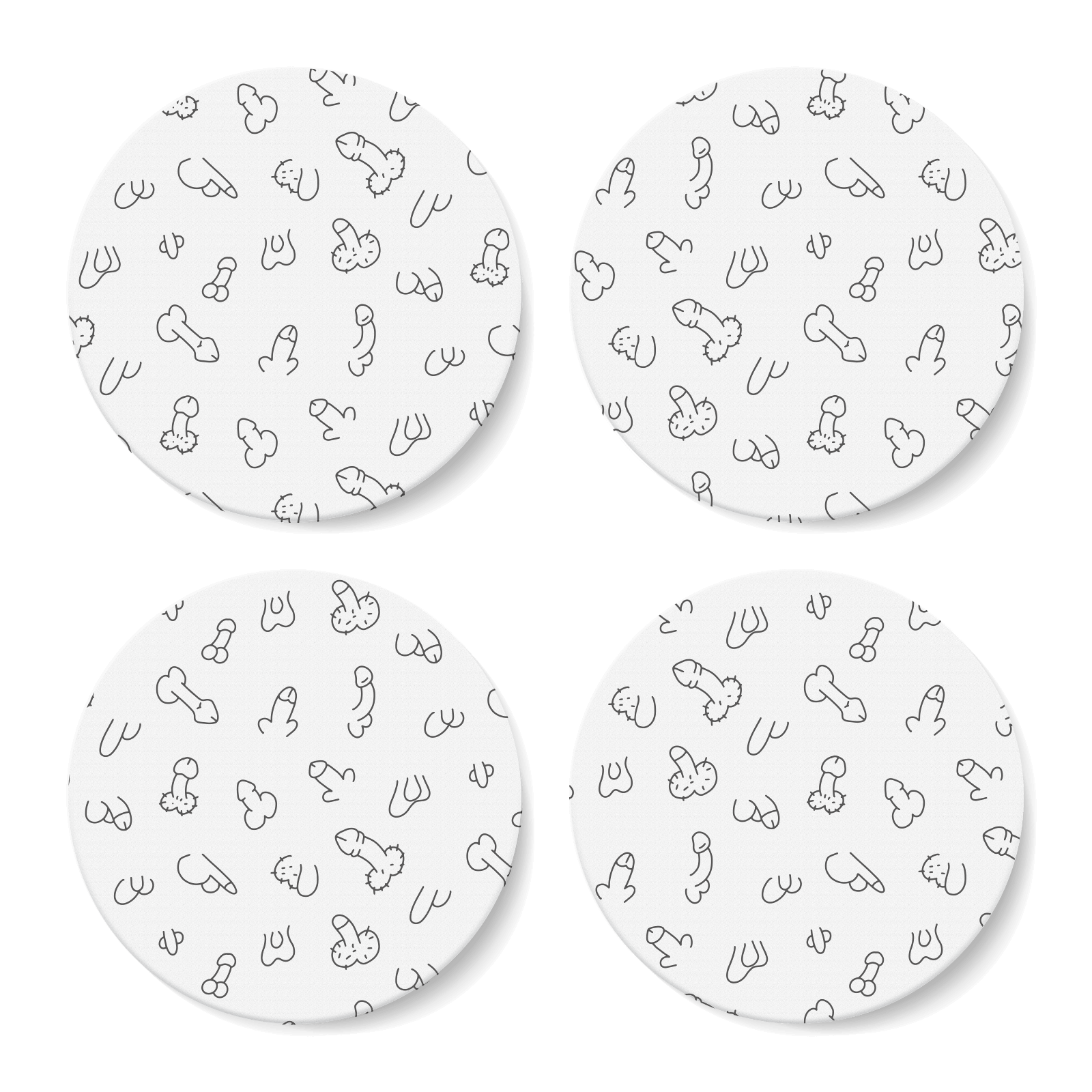 John Thomas Pattern Round Coaster Set