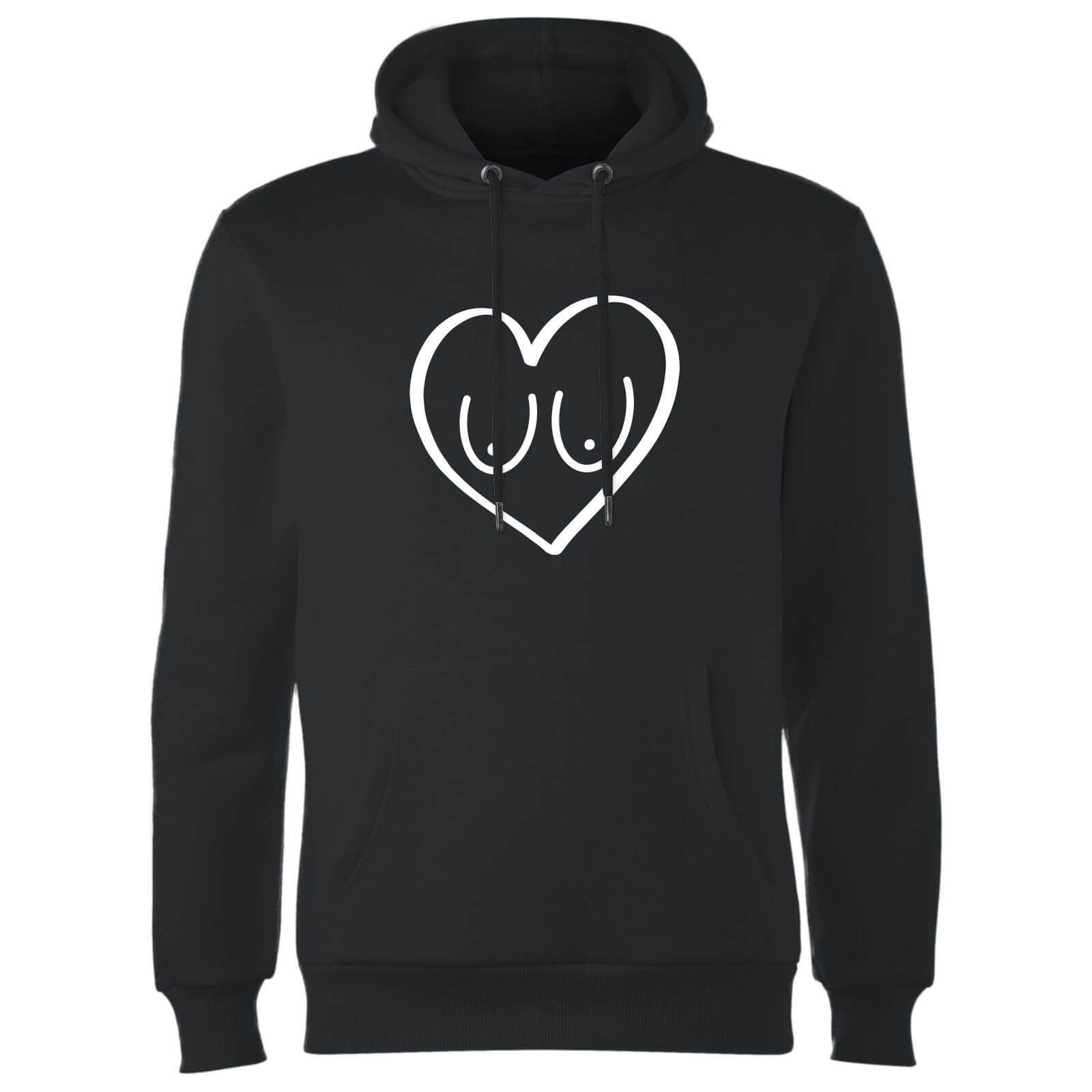 Breast Heart Hoodie - Black - M - Black