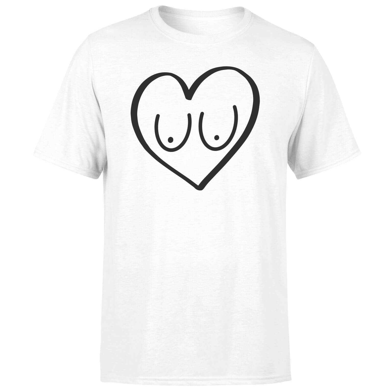 Boob Heart Men's T-Shirt - White - XL - White