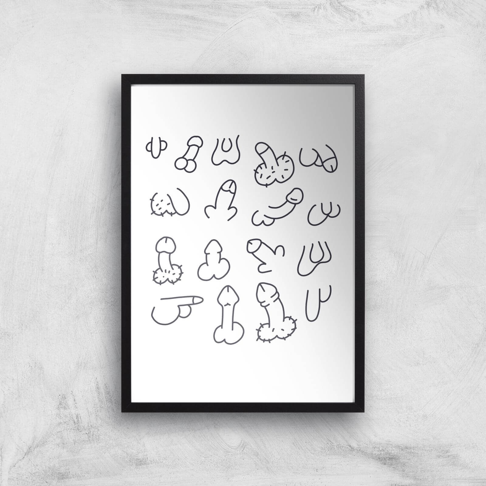 Old Chaps Giclee Art Print - A4 - Black Frame