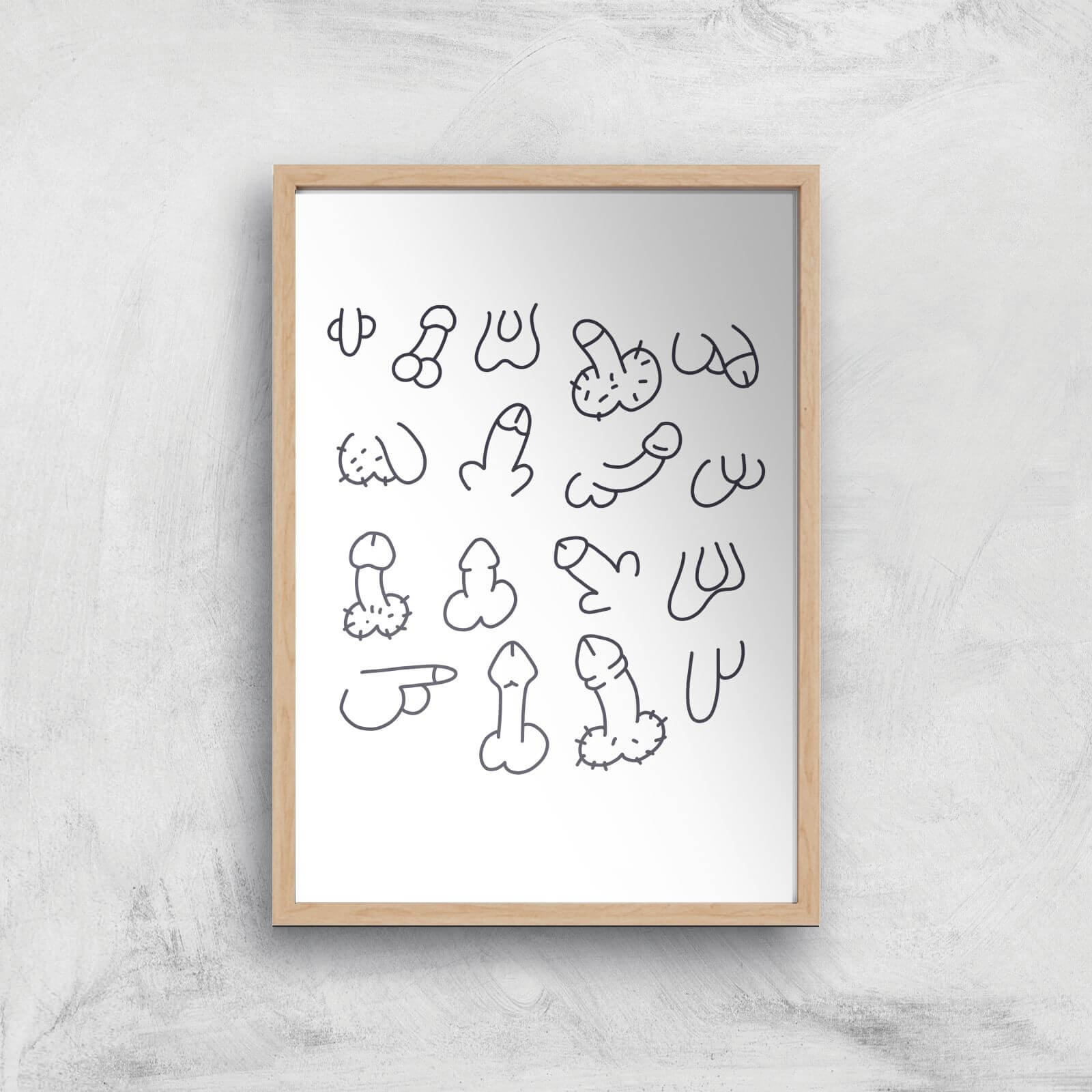 Old Chaps Giclee Art Print - A3 - Wooden Frame