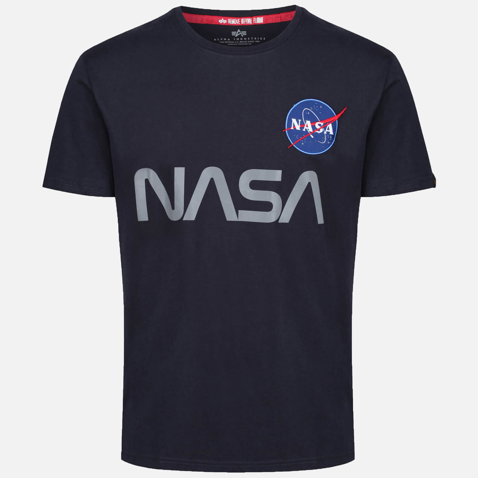 alpha industries nasa reflective cotton-jersey t-shirt - m