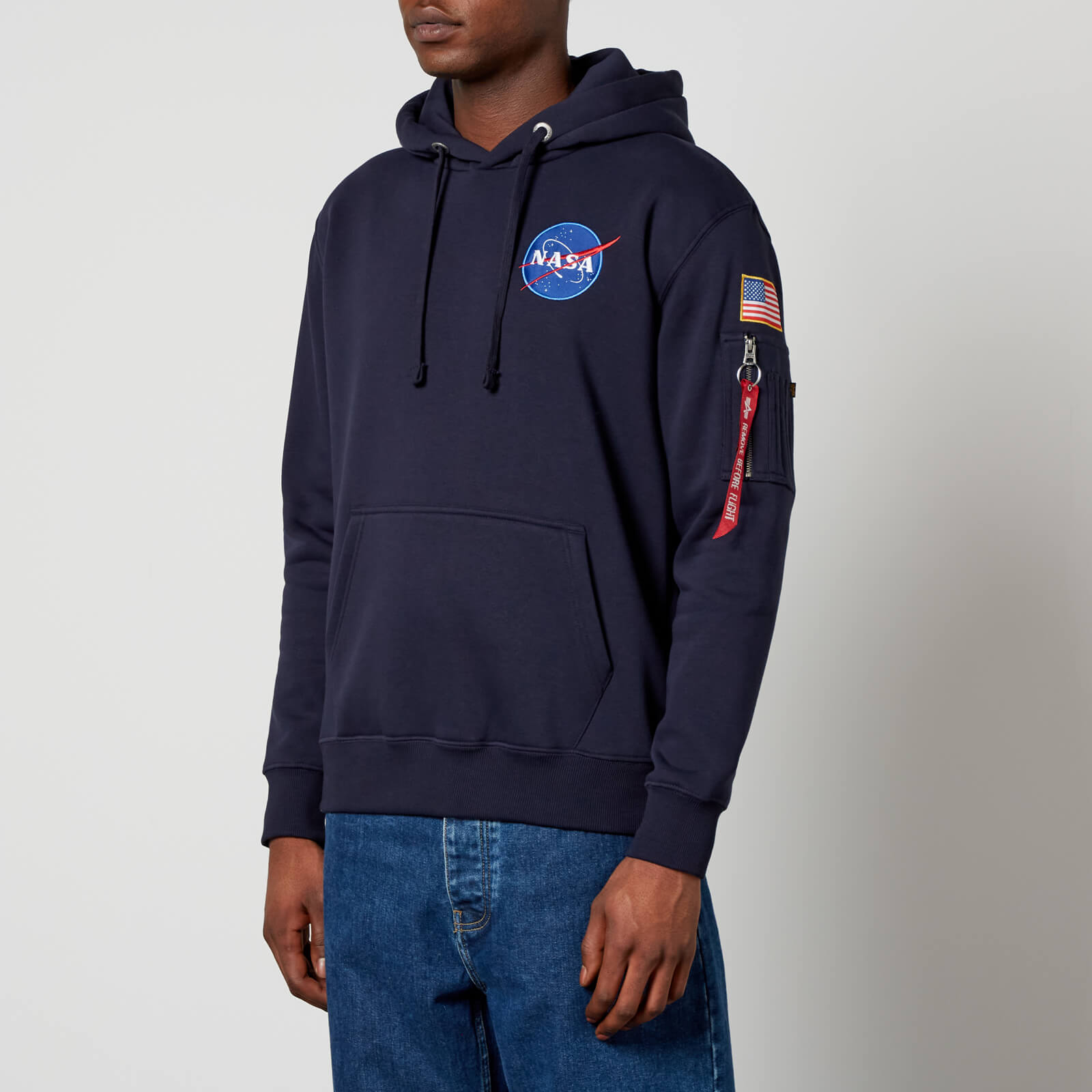 alpha industries space shuttle cotton-blend jersey hoodie - s