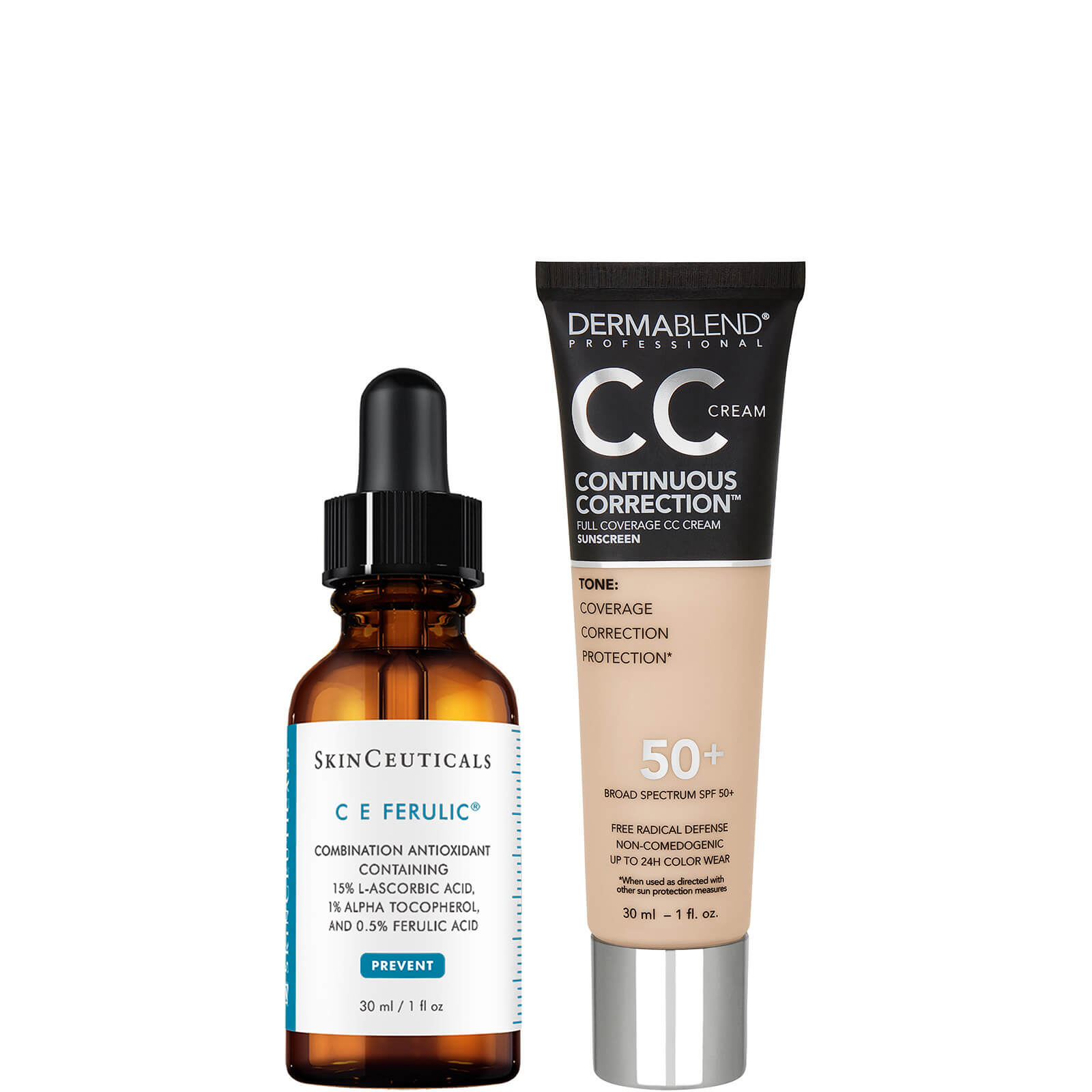 SkinCeuticals and Dermablend Anti-Aging Brightening Duo with Vitamin C and Niacinamide (Various Shades) (Worth $208.00) - 20N Fair to Light