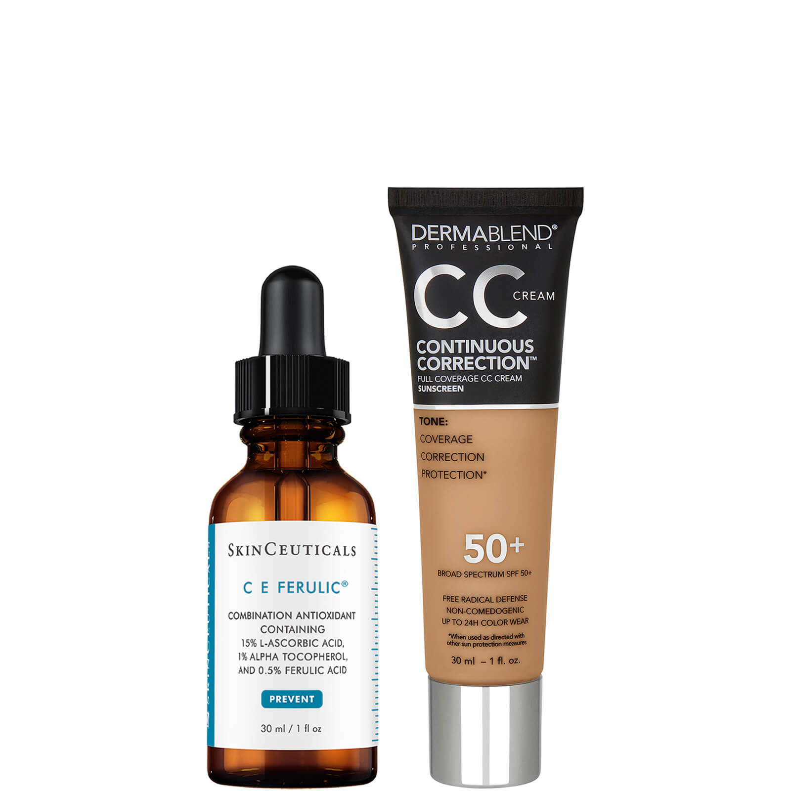 SkinCeuticals and Dermablend Anti-Aging Brightening Duo with Vitamin C and Niacinamide (Various Shades) ($223 Value) - 45N Med to Tan
