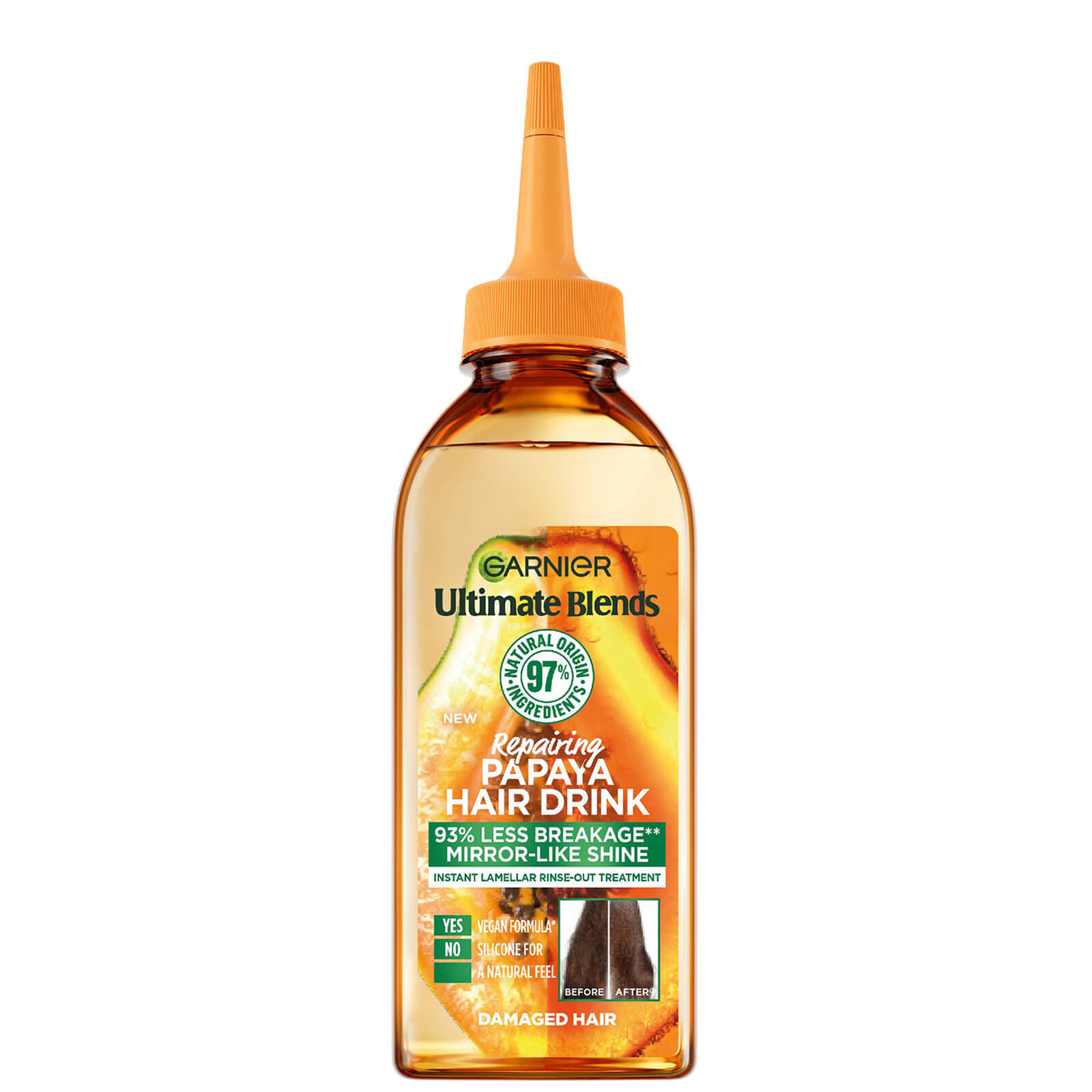 Image of Garnier Ultimate Blends Repairing Papaya Hair Drink Liquid Conditioner for Dry Hair 200ml