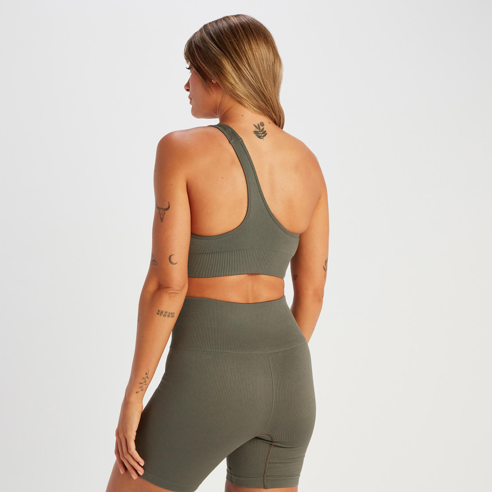 5059883257365 - Damen Tempo Rib Nahtloser Asymmetrischer BH – Graubraun Grün - XL 5059883257365 - Damen Tempo Rib Nahtloser Asymmetrischer BH – Graubraun Grün - XL