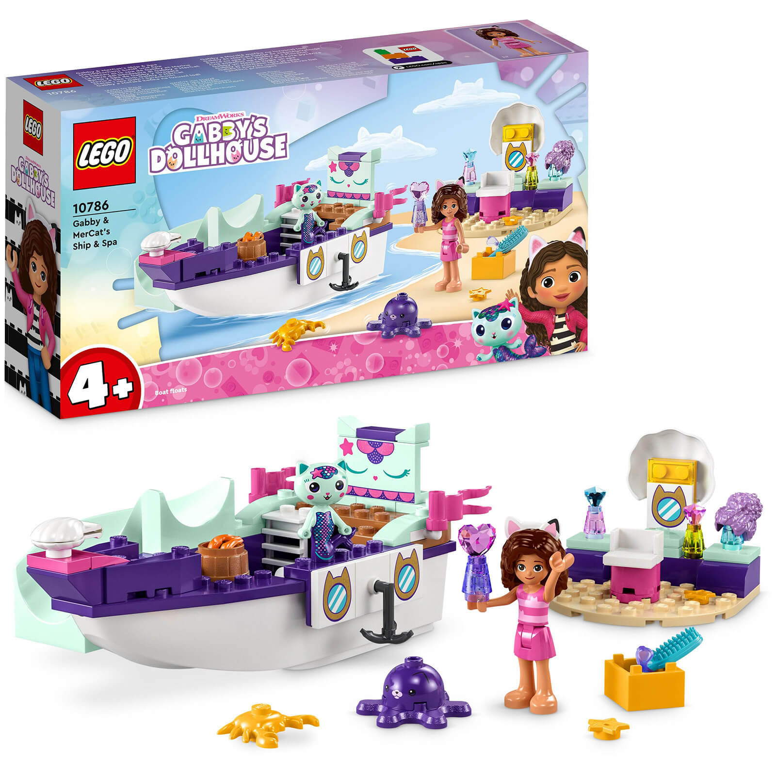 Image of 10786 LEGO® Gabby’s Dollhouse Sea-kitten ship and spa