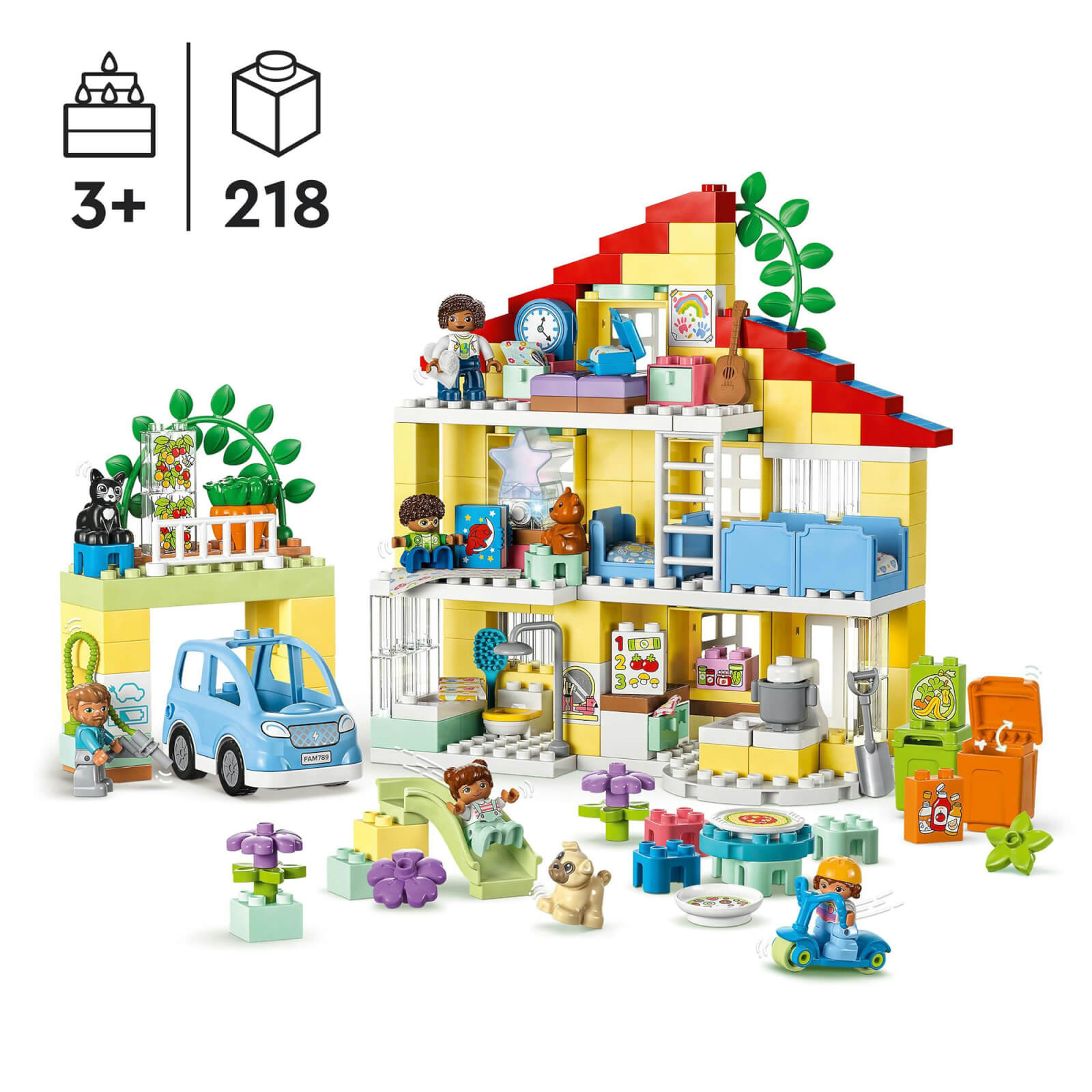 LEGO DUPLO 3in1 Family House Toy for Toddlers Aged 3+ (10994)